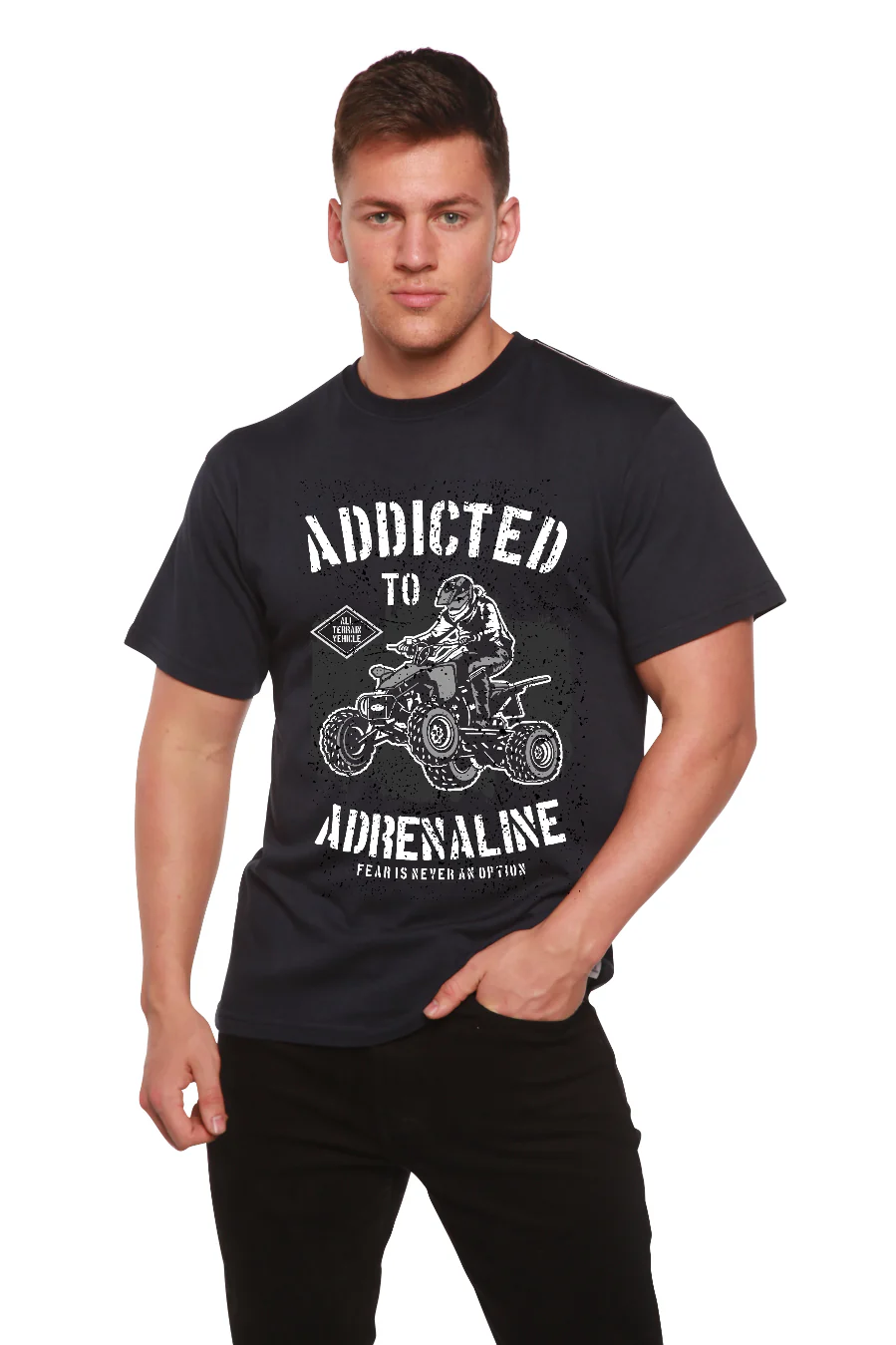 Addicted To Adrenaline Men's Bamboo Viscose/Organic Cotton Short Sleeve Graphic T-Shirt - Image 8