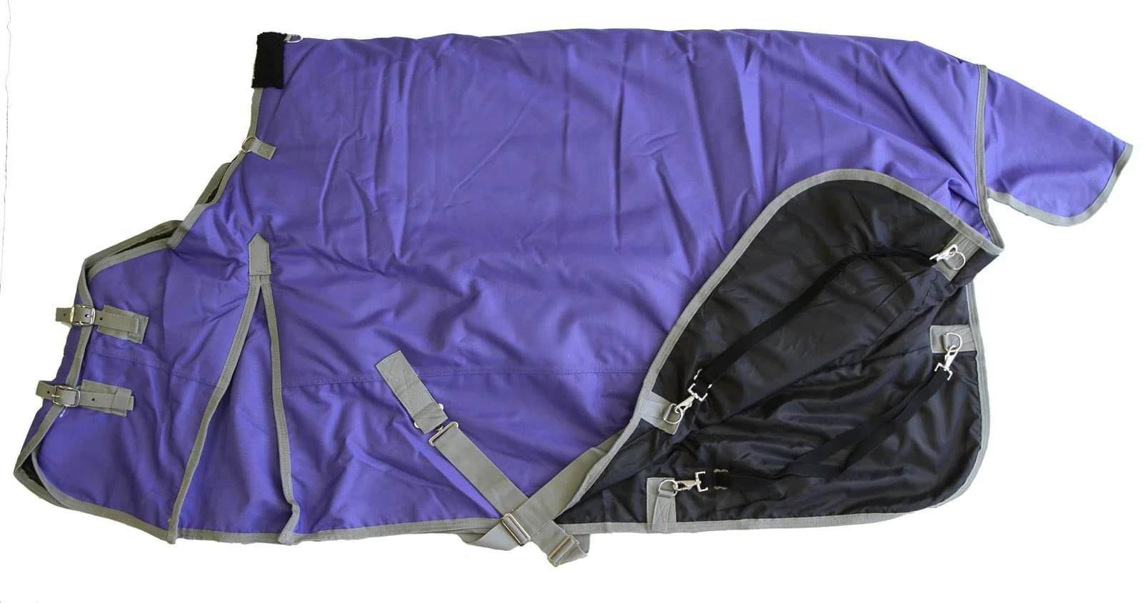 AJ Tack 1200D Waterproof Turnout Horse Blanket with Hood - Purple - Image 8