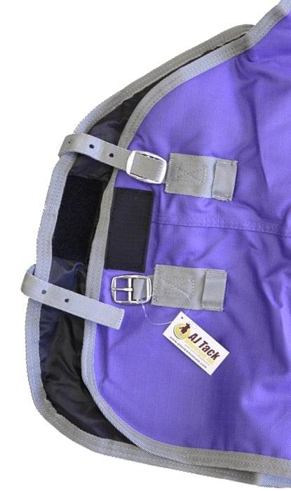 AJ Tack 1200D Waterproof Turnout Horse Blanket with Hood - Purple - Image 9