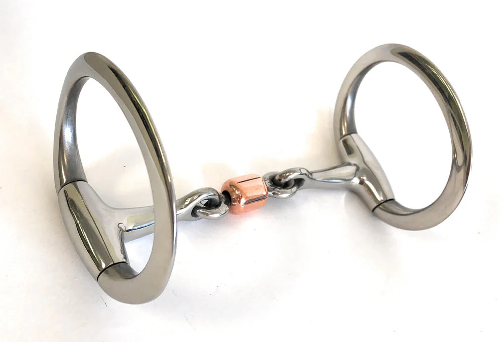 AJ Tack 3-Piece Copper Roller Eggbutt Snaffle Bit - Image 2