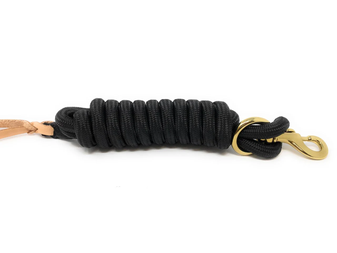 AJ Tack 9 Foot Nylon Lead Rope with Leather Popper - Image 10