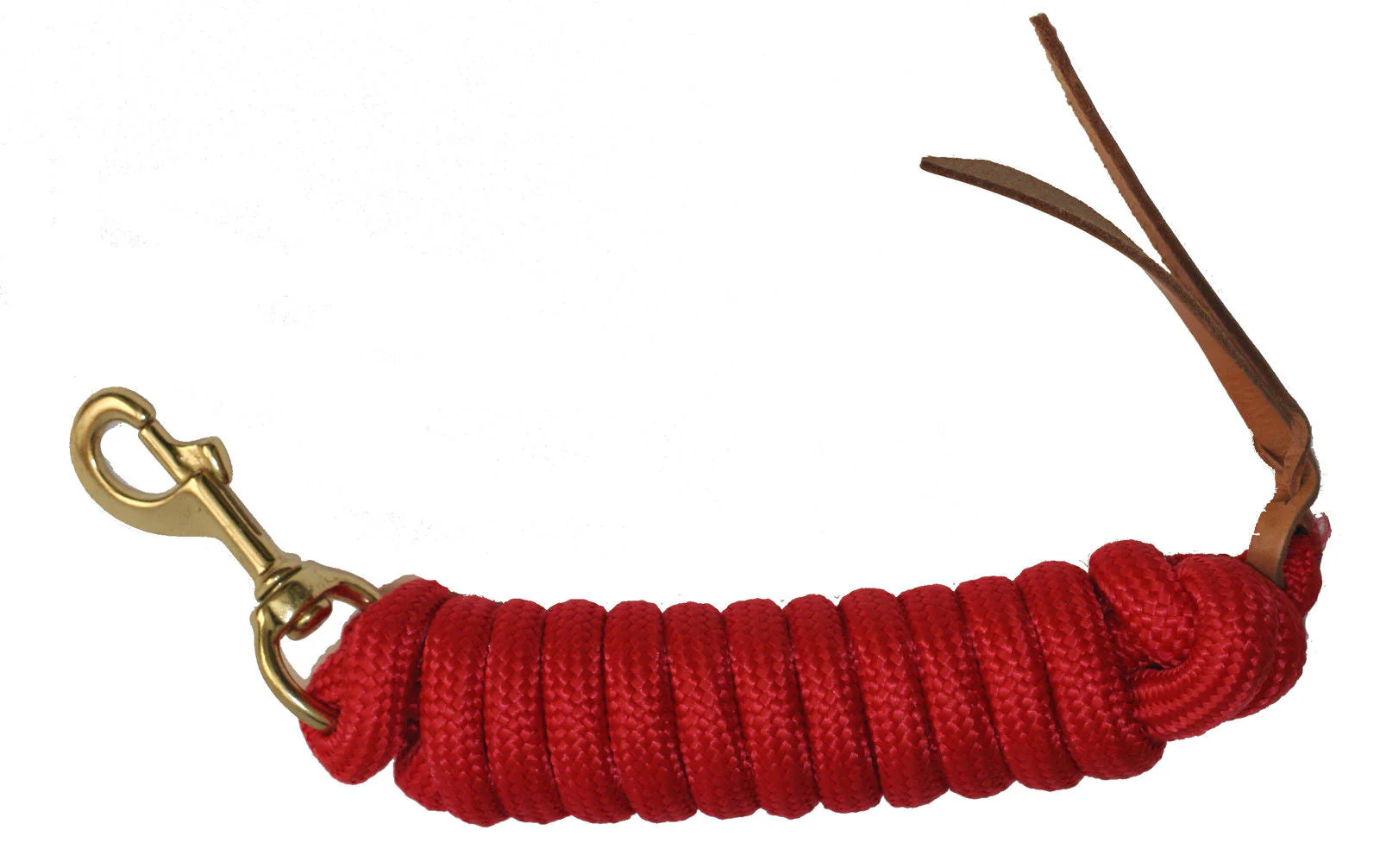AJ Tack 9 Foot Nylon Lead Rope with Leather Popper - Image 2