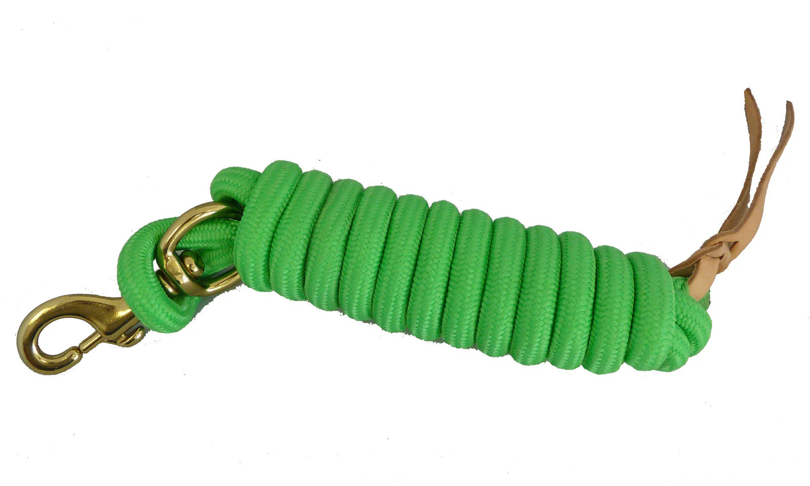 AJ Tack 9 Foot Nylon Lead Rope with Leather Popper - Image 7