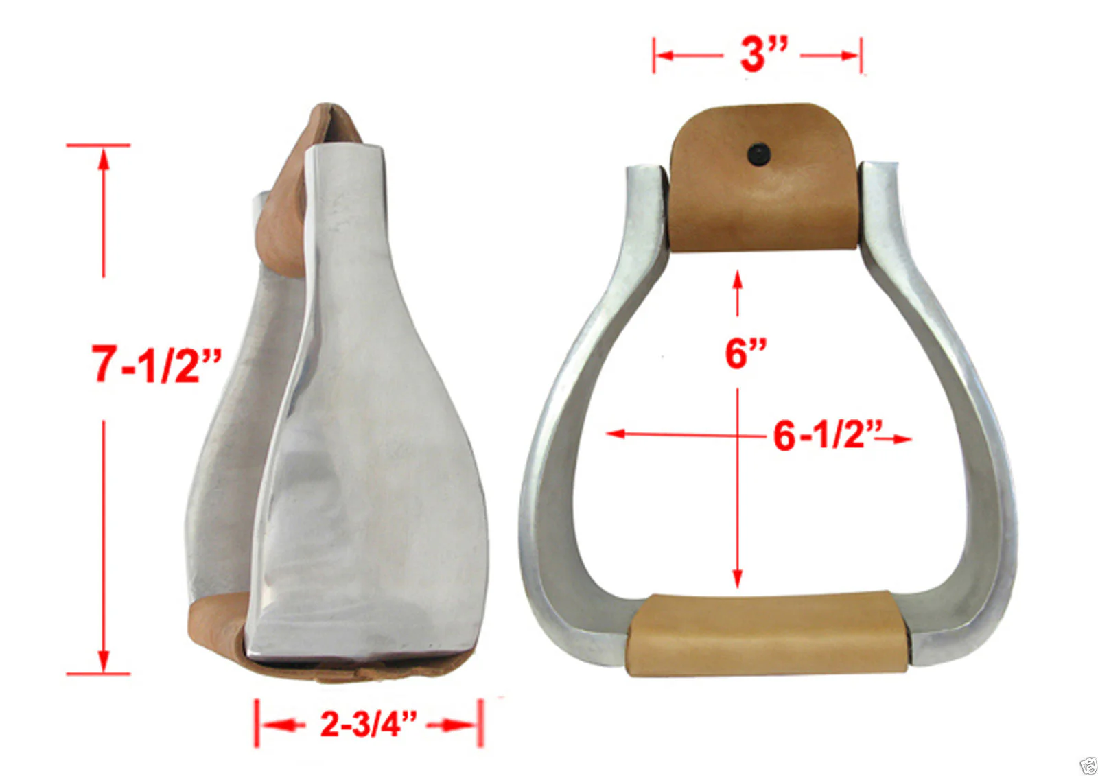 AJ Tack Aluminum Wide Bell Stirrups - Image 2