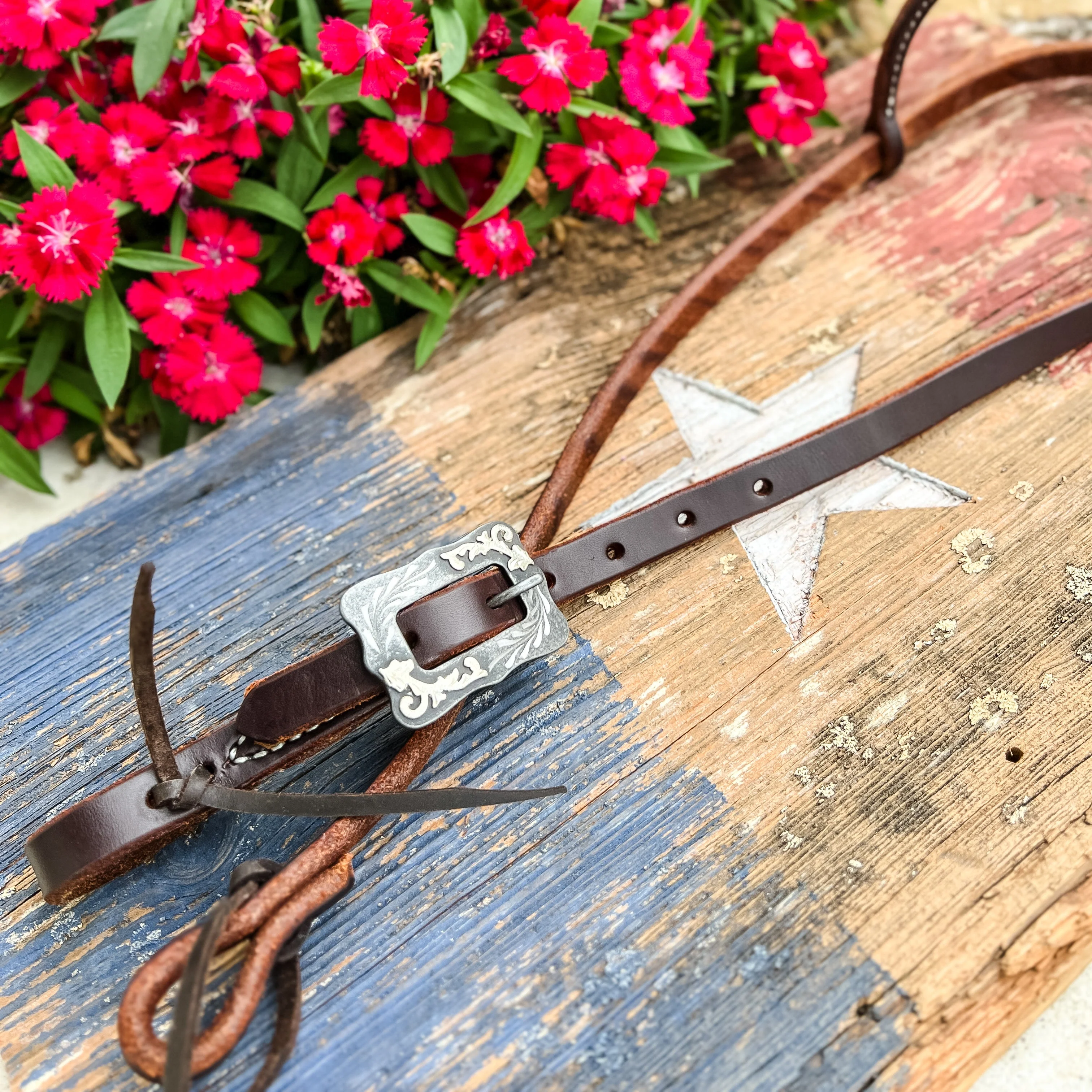AJ Tack Day Workers Series Single Rolled Ear Headstall - Image 3