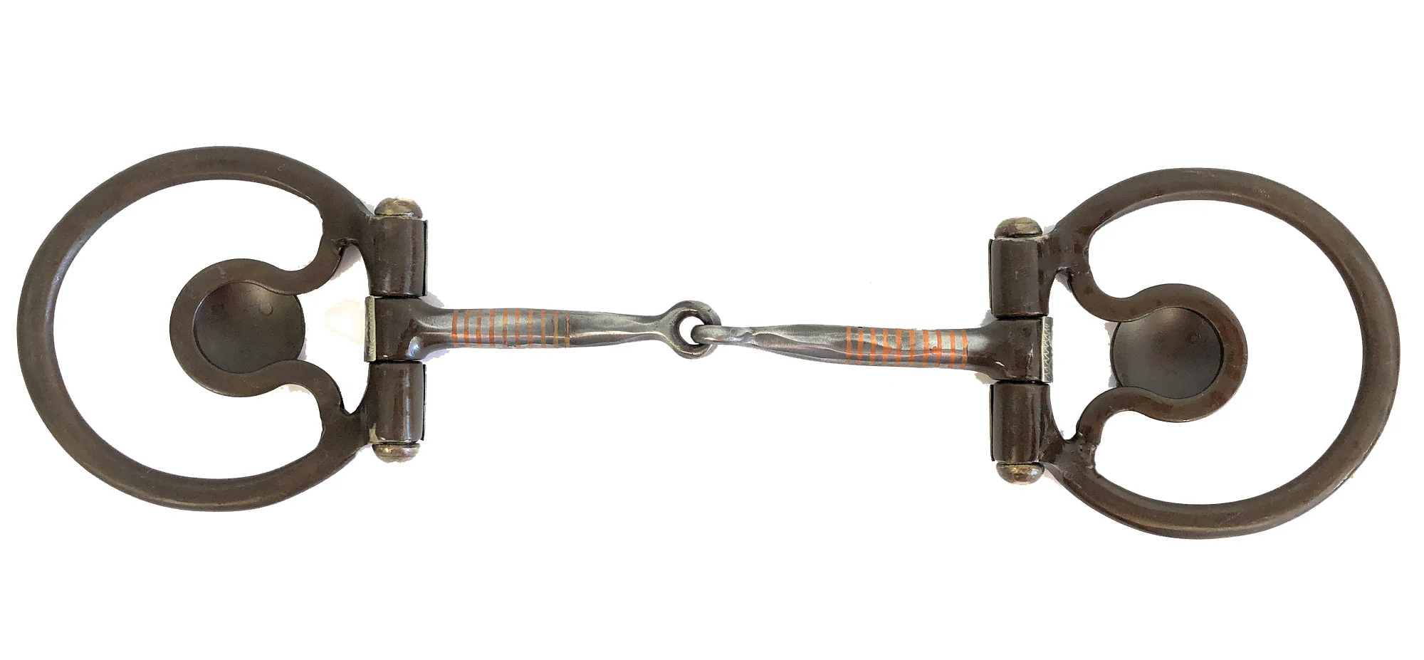 AJ Tack Dee Ring Snaffle Bit with Cross Concho - Image 2