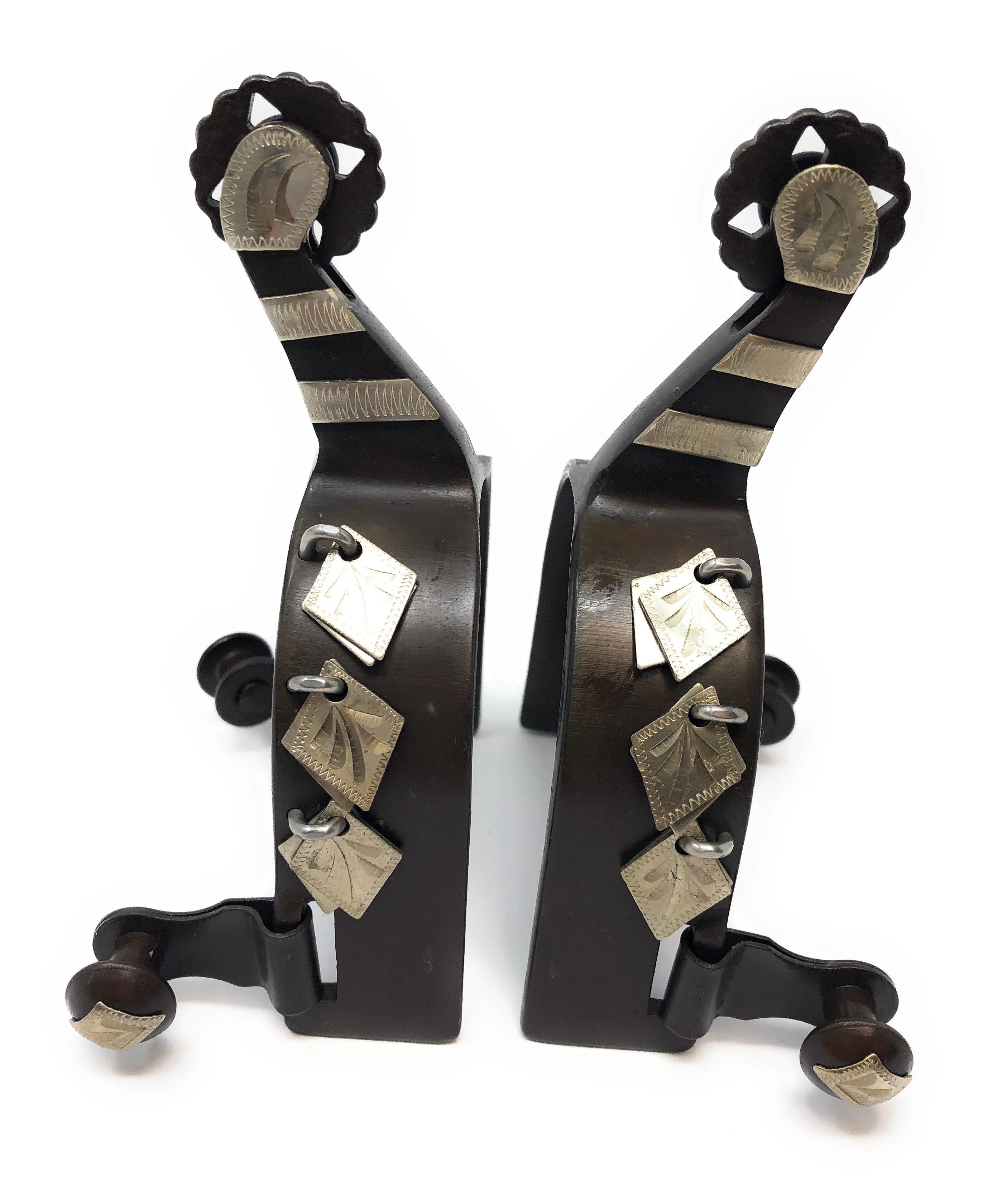 AJ Tack Ladies Antique Brown Diamond Charm Spurs - Image 2