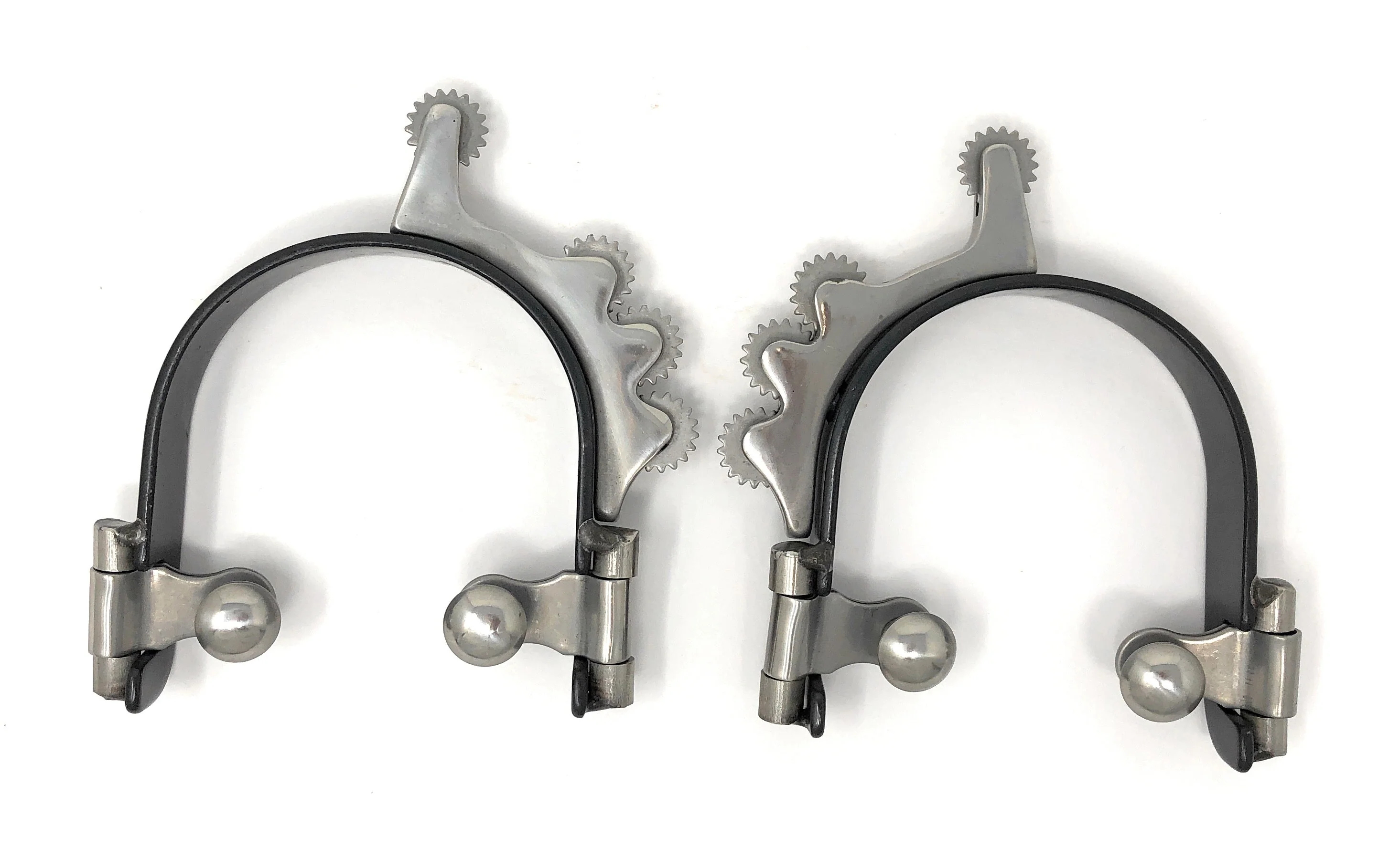 AJ Tack Ladies Black Horizontal Rowels Bumper Spurs - Image 2