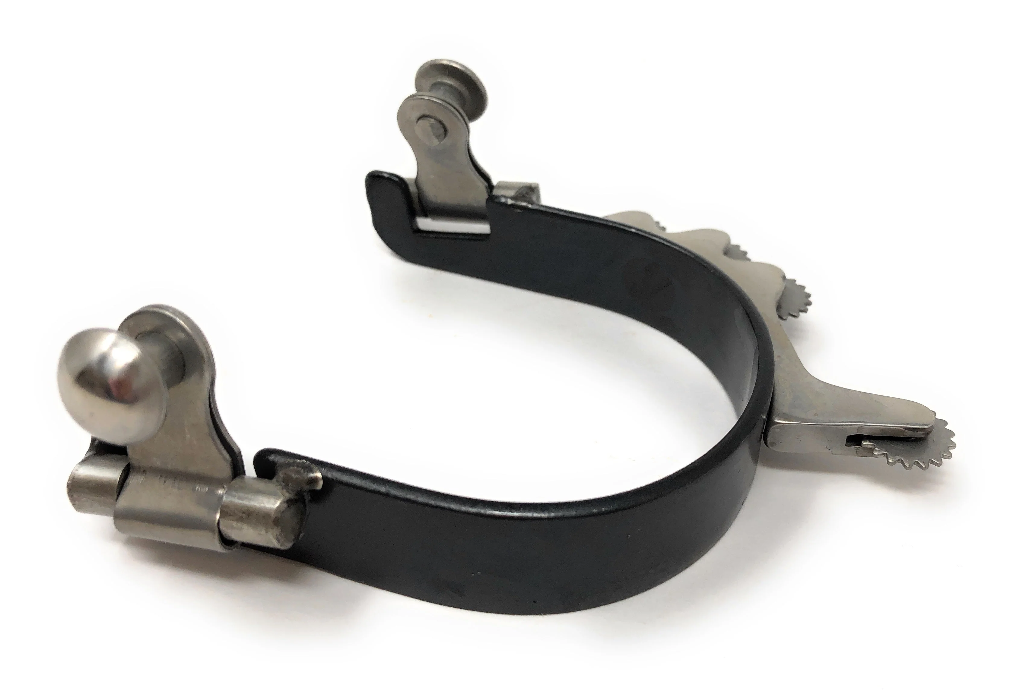 AJ Tack Ladies Black Horizontal Rowels Bumper Spurs - Image 4