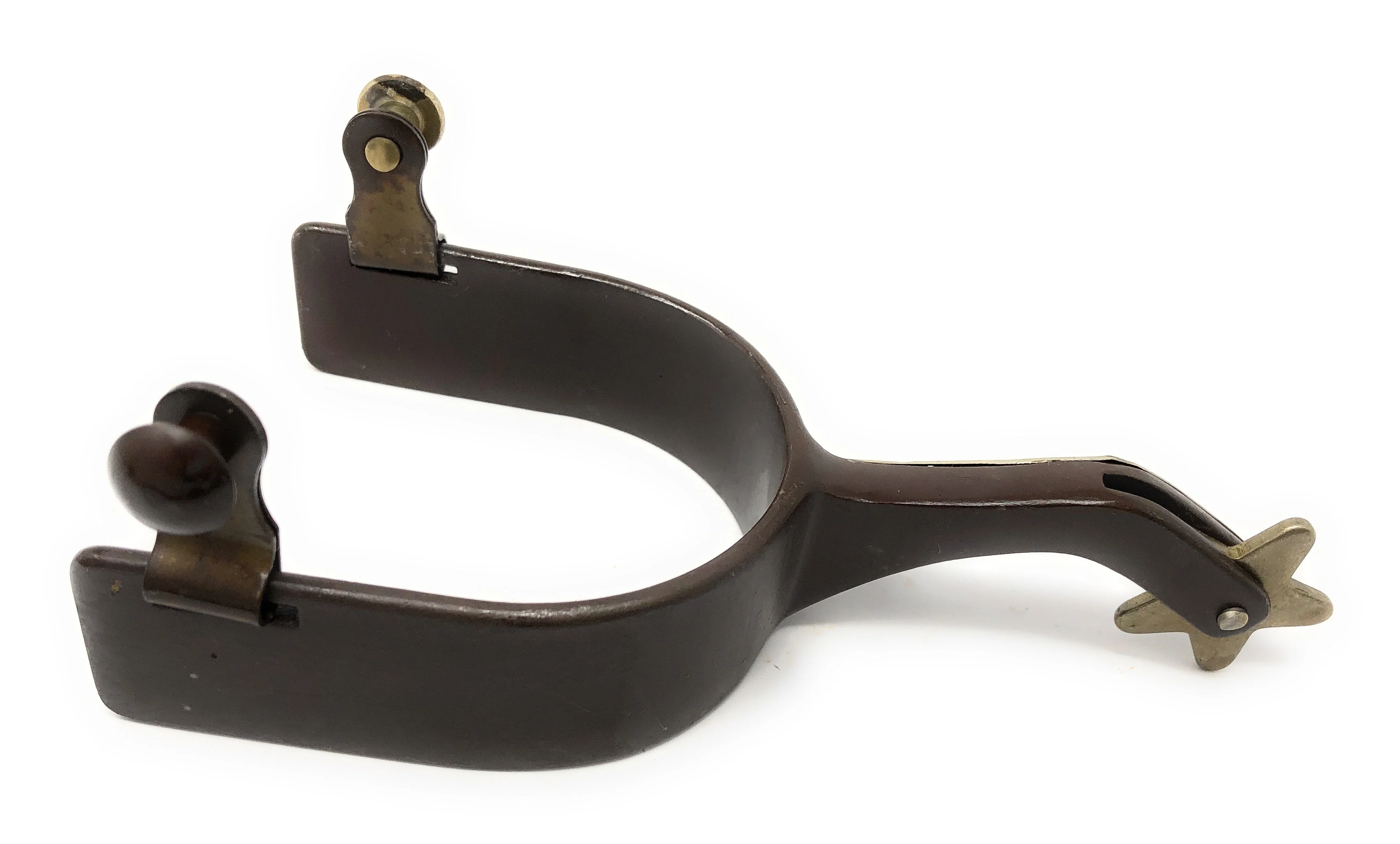 AJ Tack Men's Antique Brown Star and Dots Spurs - Image 4