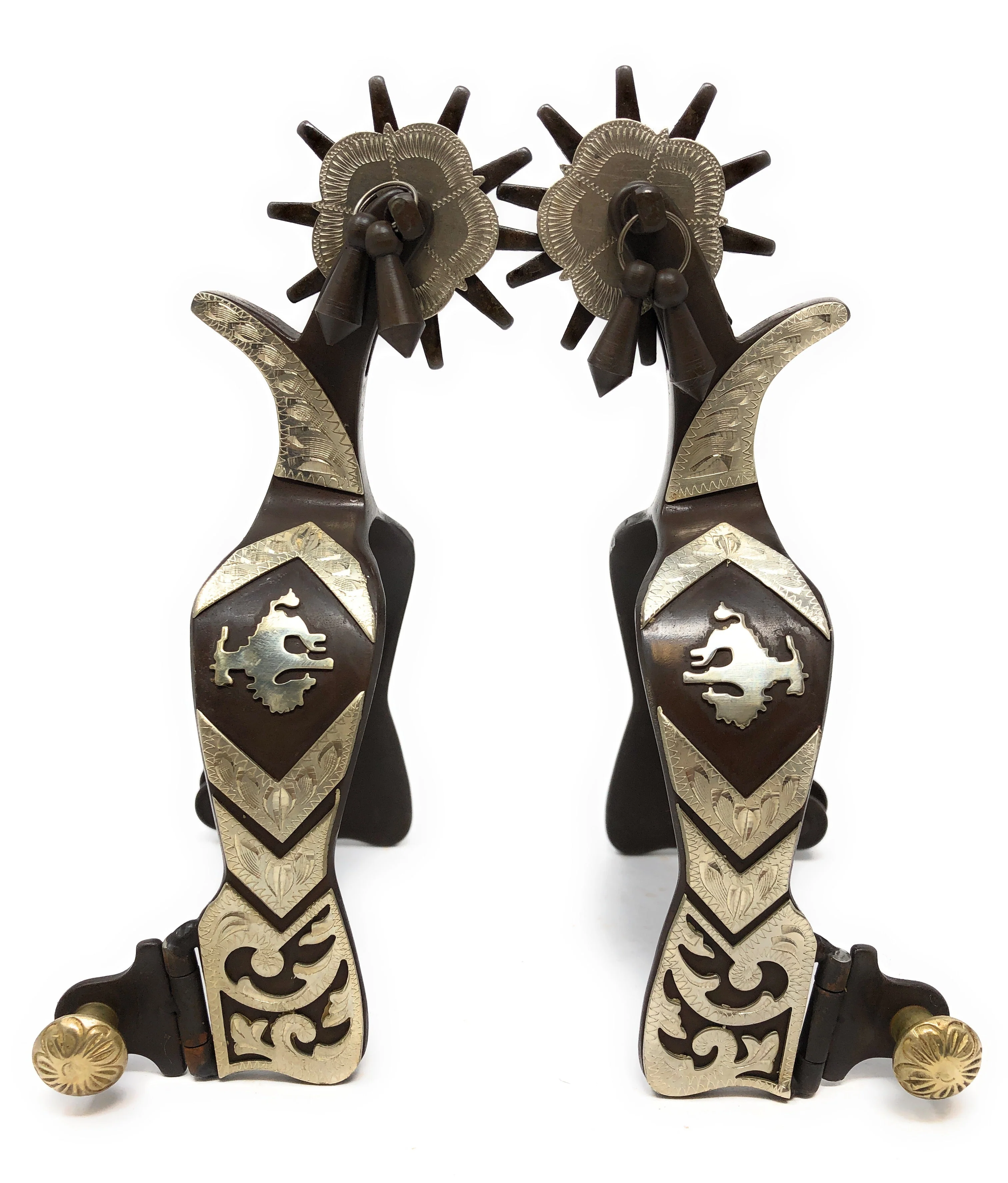 AJ Tack Men's Bucking Bronc Engraved Spurs - Image 2