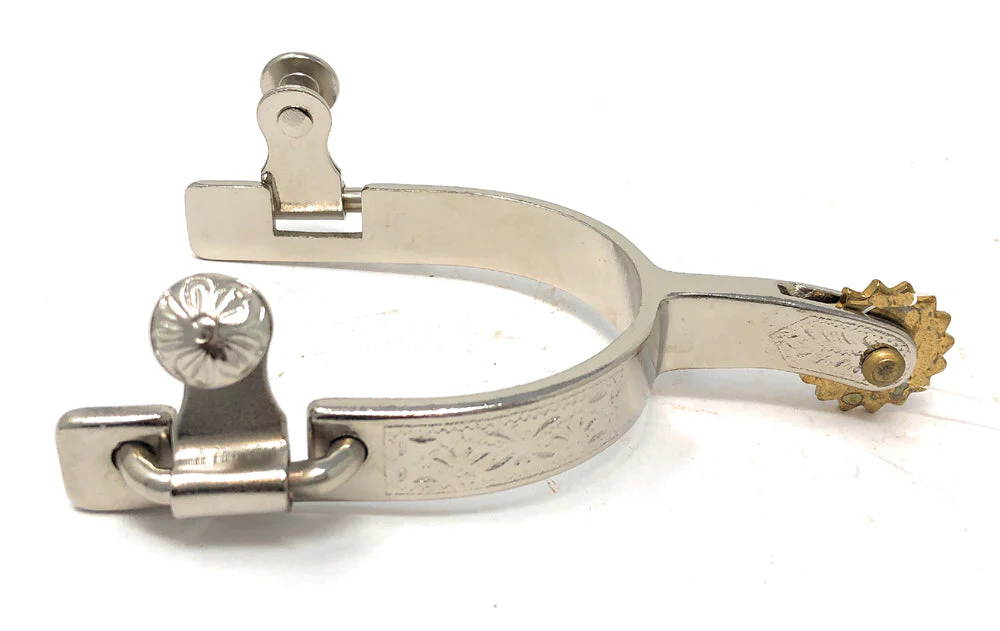 AJ Tack Men's Chrome Engraved Utility Spurs - Image 2