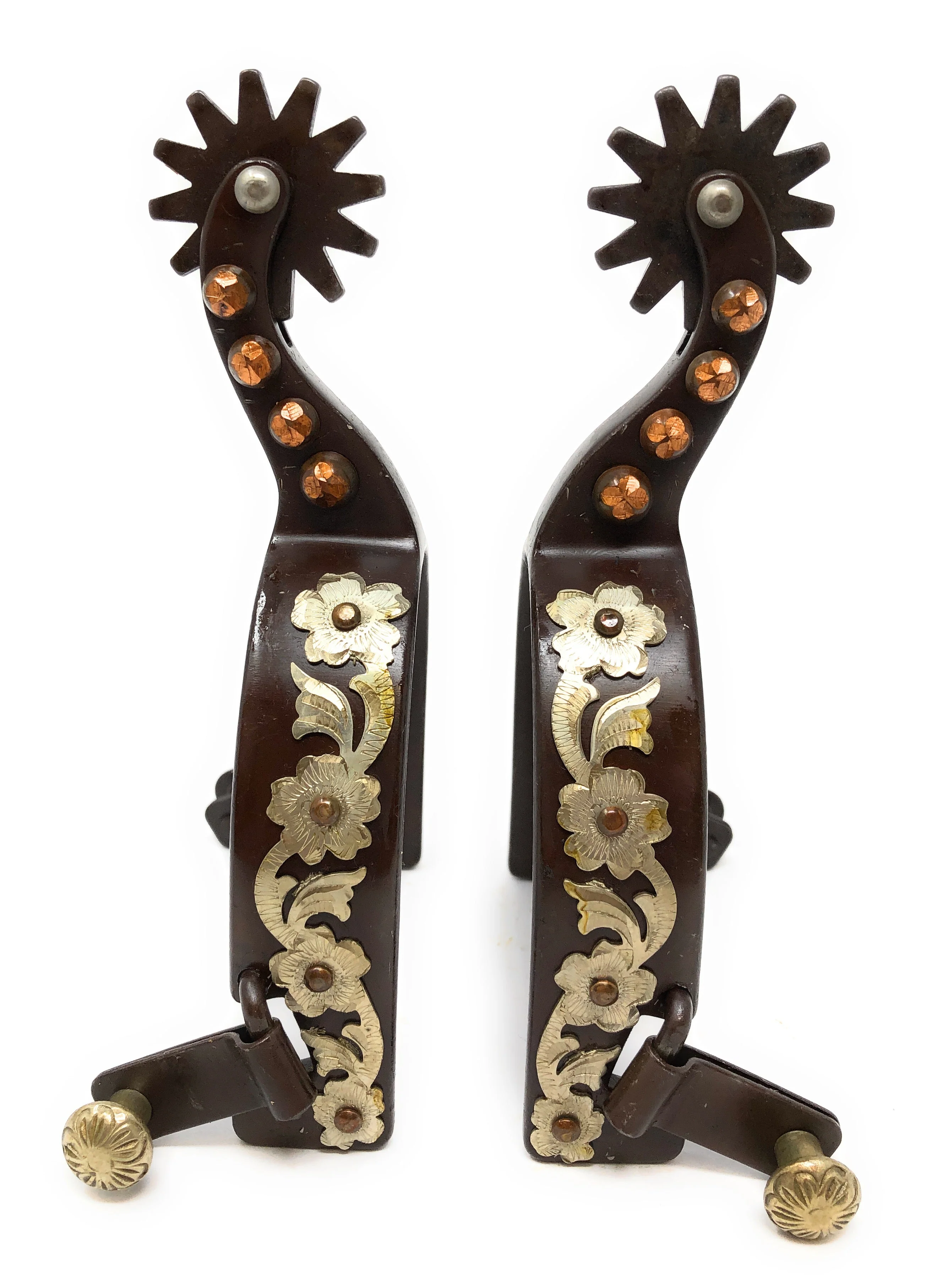 AJ Tack Men's Floral Engraved Spurs - Image 2