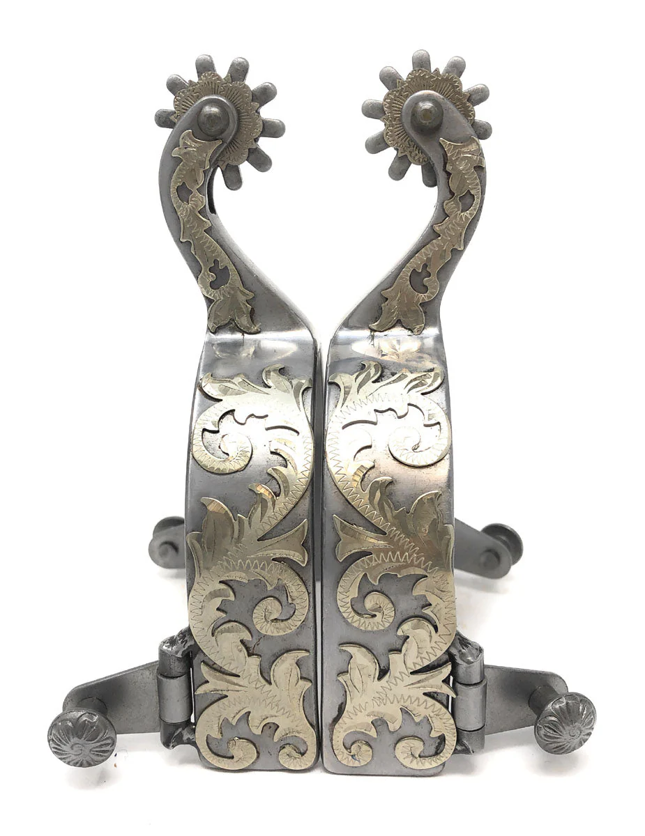 AJ Tack Men's Sweet Iron Western Engraved Spurs - Image 2