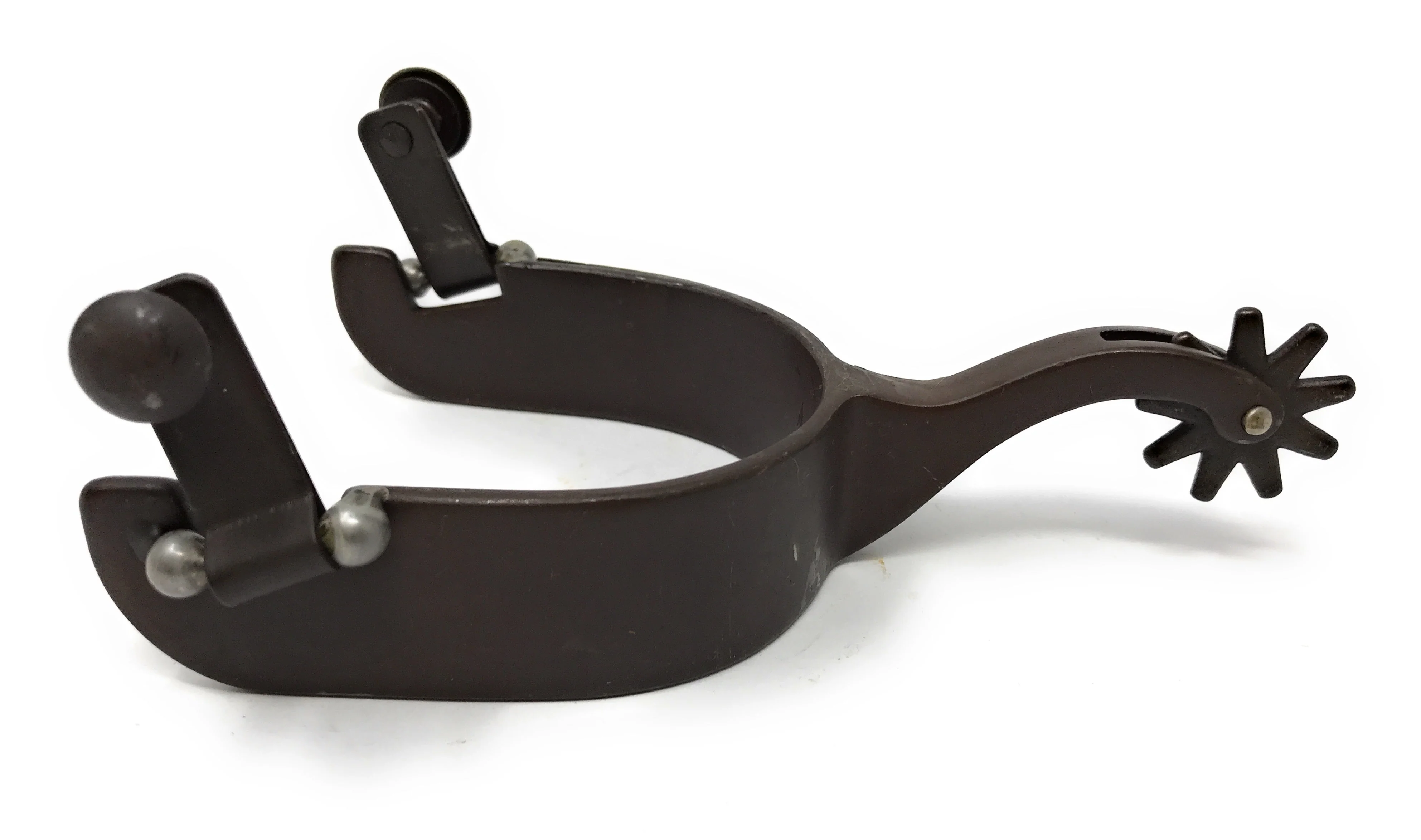 AJ Tack Youth Antique Brown Stars Cutout Spurs - Image 4