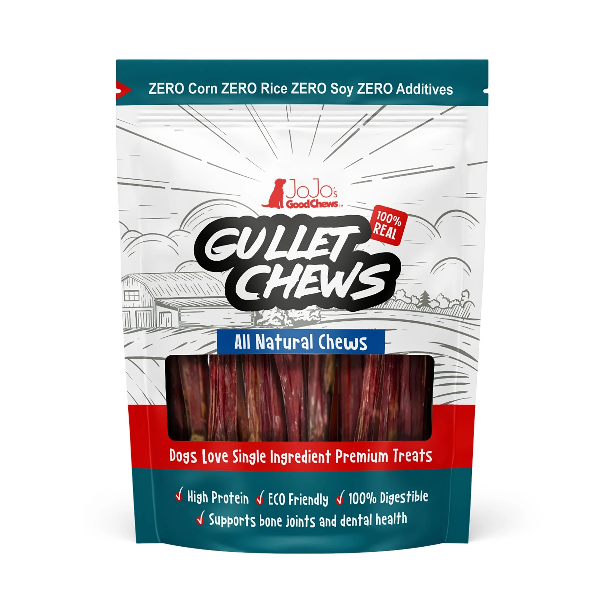 All-Natural Beef Gullet Stick Dog Treats β Delicious & Nutritious, Healthy Chews β 6 Inches (5-Pack)