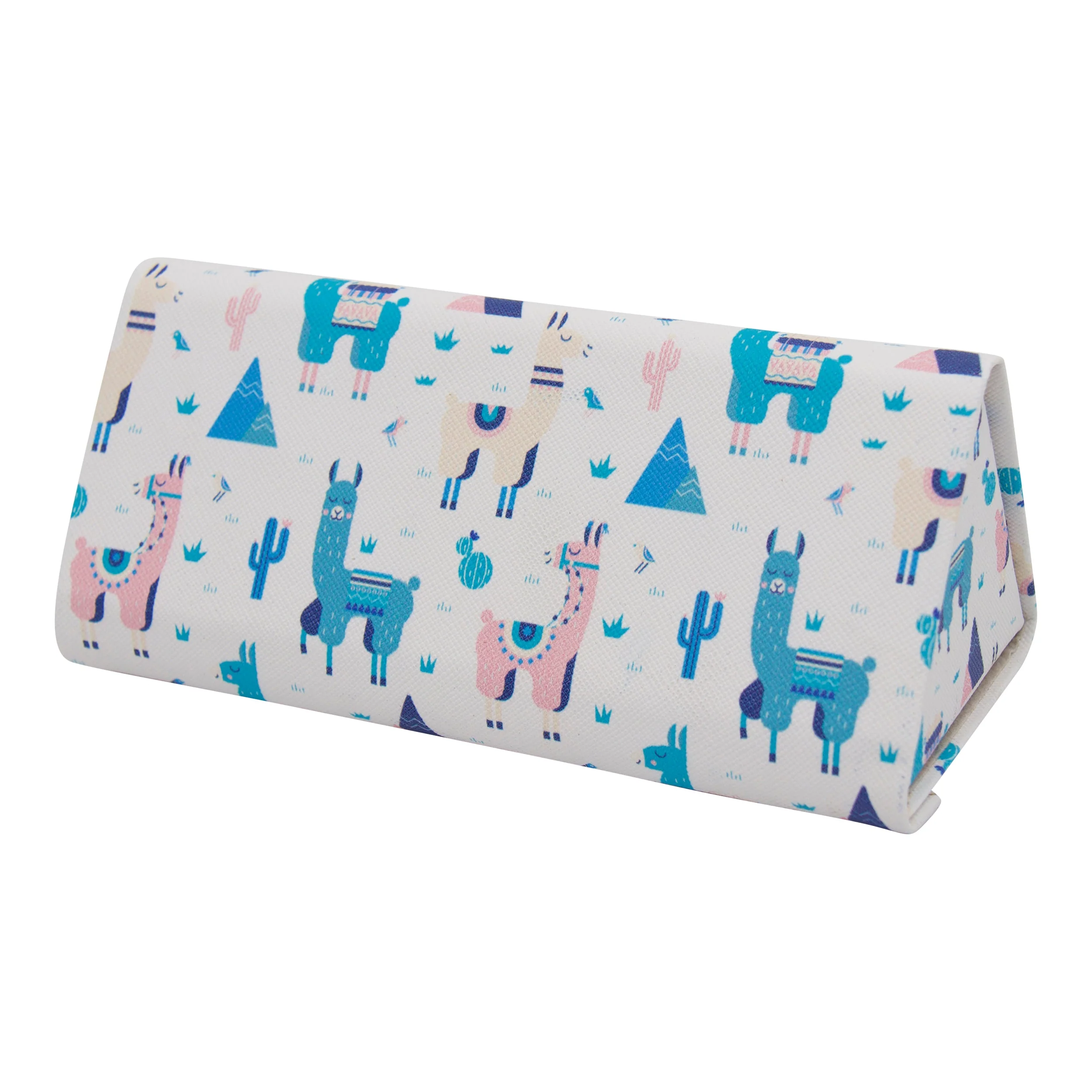 Alpaca Print Glasses Case - Vegan Leather Magic Folding Hardcase - Image 4