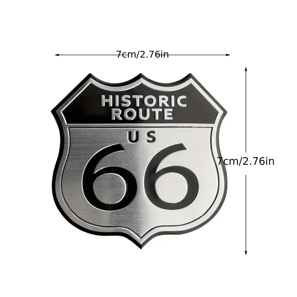 Aluminum Stickers 3D 66 Historic Route - Image 3