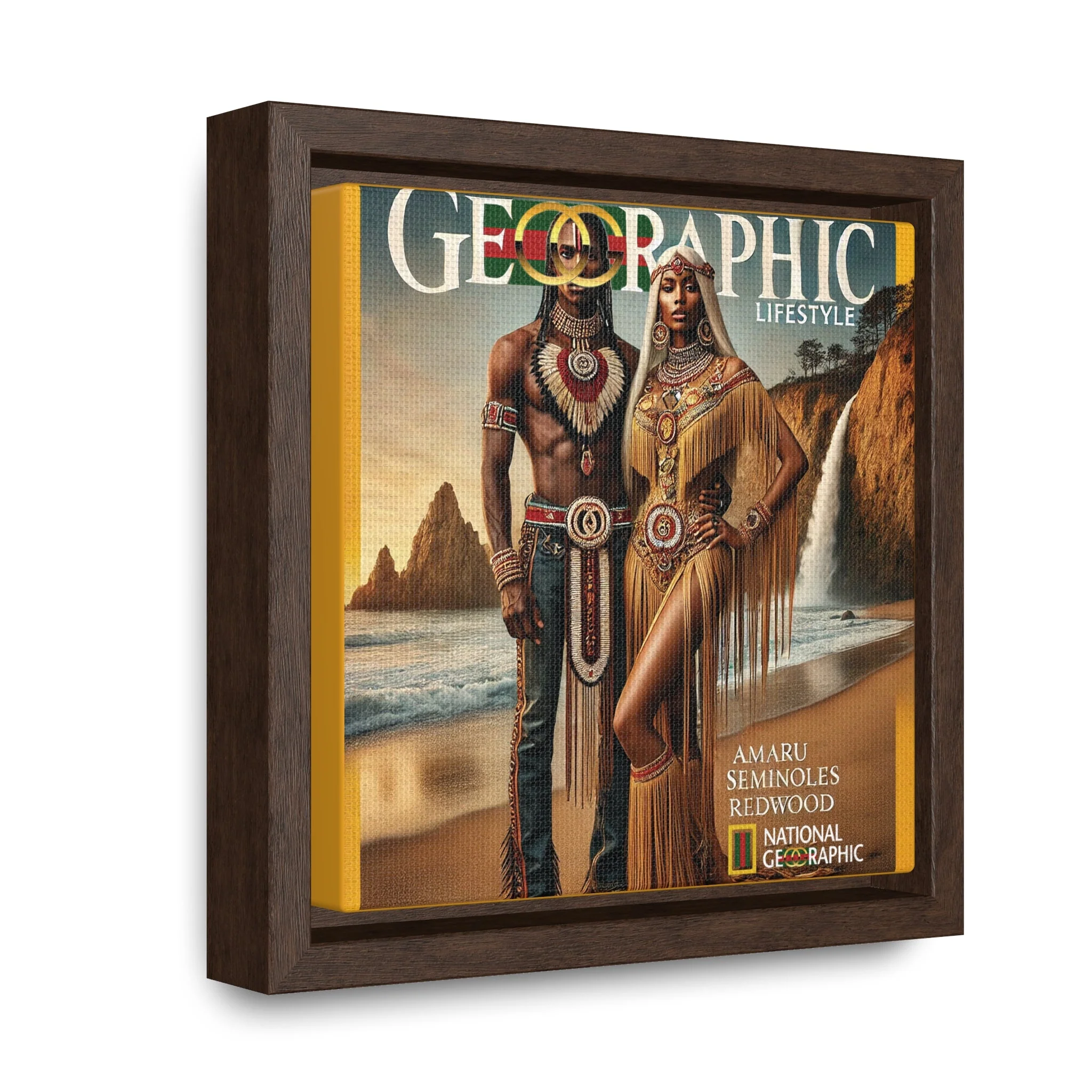 Amaru Khan Aborigine Gallery Canvas Wraps, Square Frame - Image 11