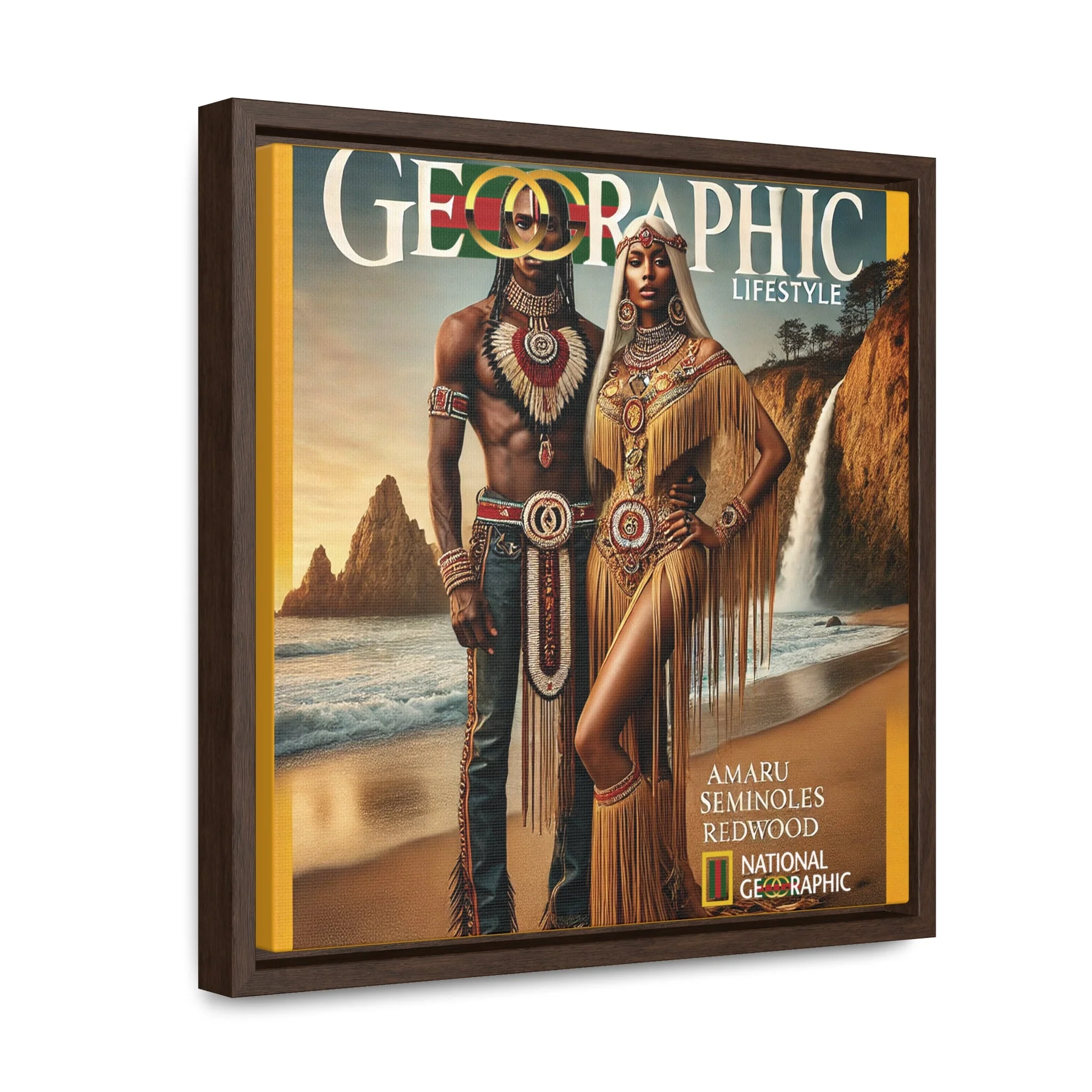 Amaru Khan Aborigine Gallery Canvas Wraps, Square Frame - Image 22