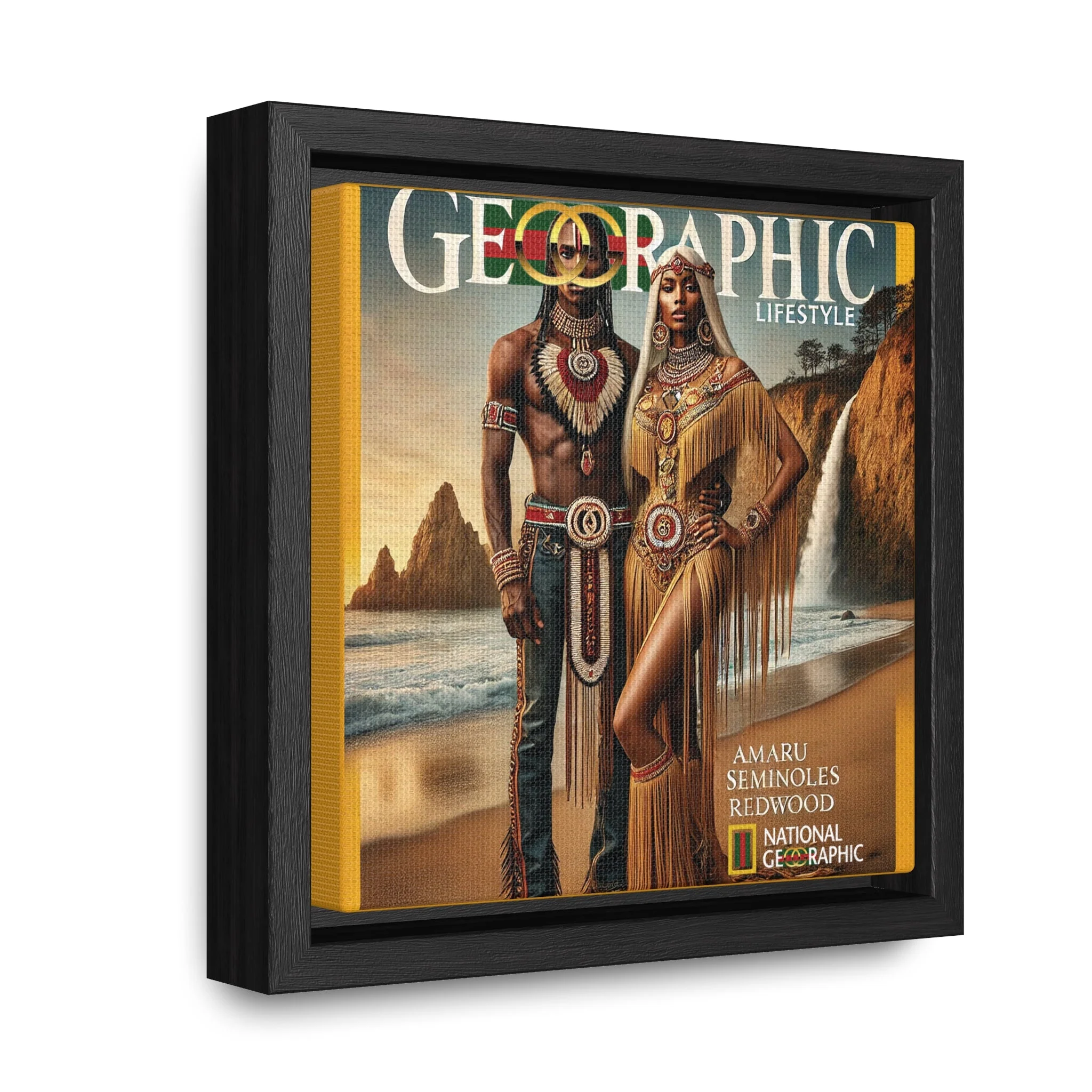 Amaru Khan Aborigine Gallery Canvas Wraps, Square Frame - Image 8