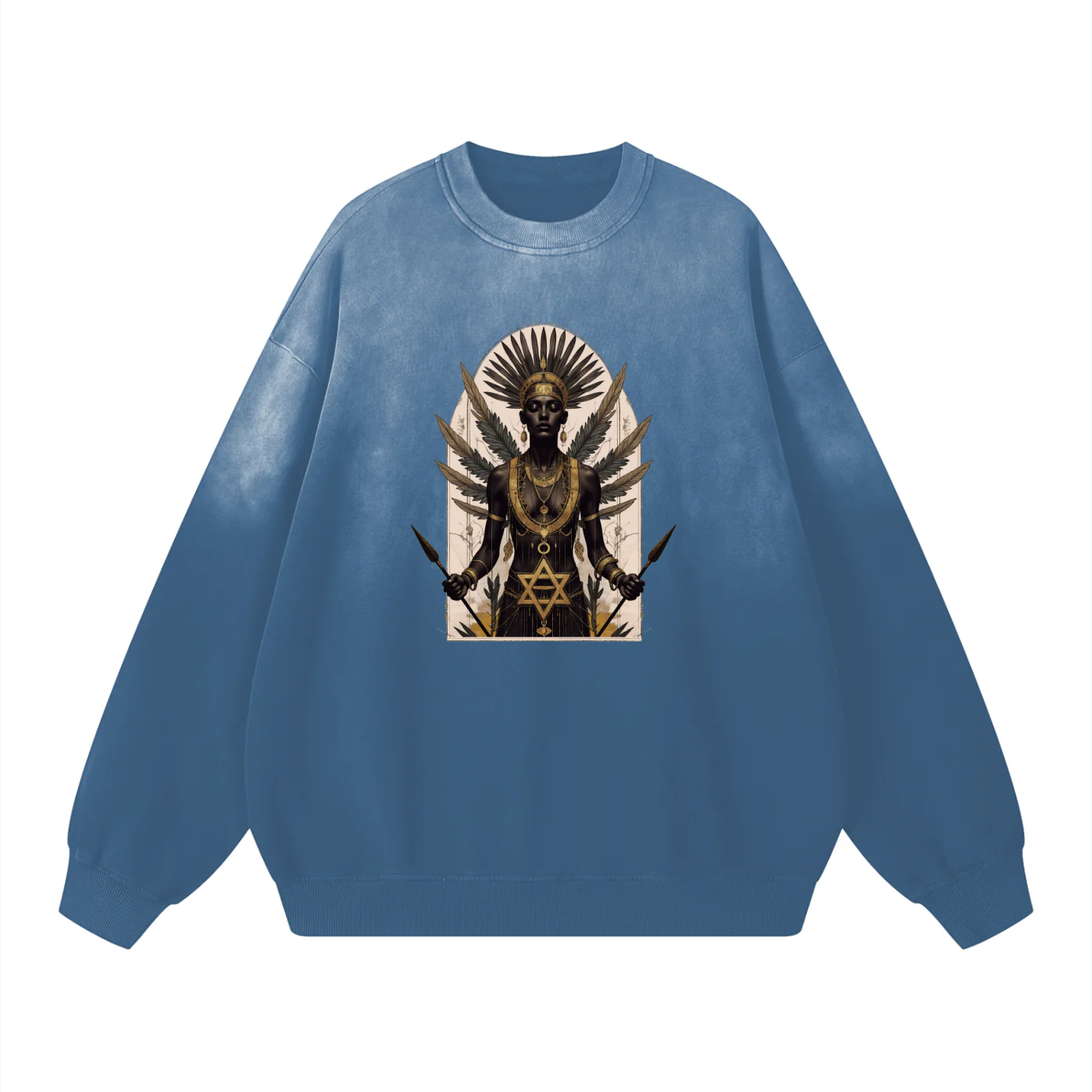 Amaru Khan Stars Handcrafted Vintage Wash Drop-Shoulder Sweatshirt - Image 4