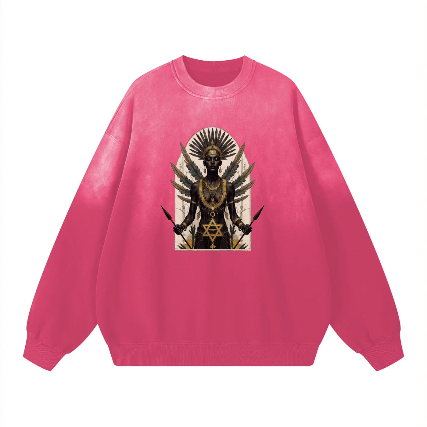 Amaru Khan Stars Handcrafted Vintage Wash Drop-Shoulder Sweatshirt - Image 5