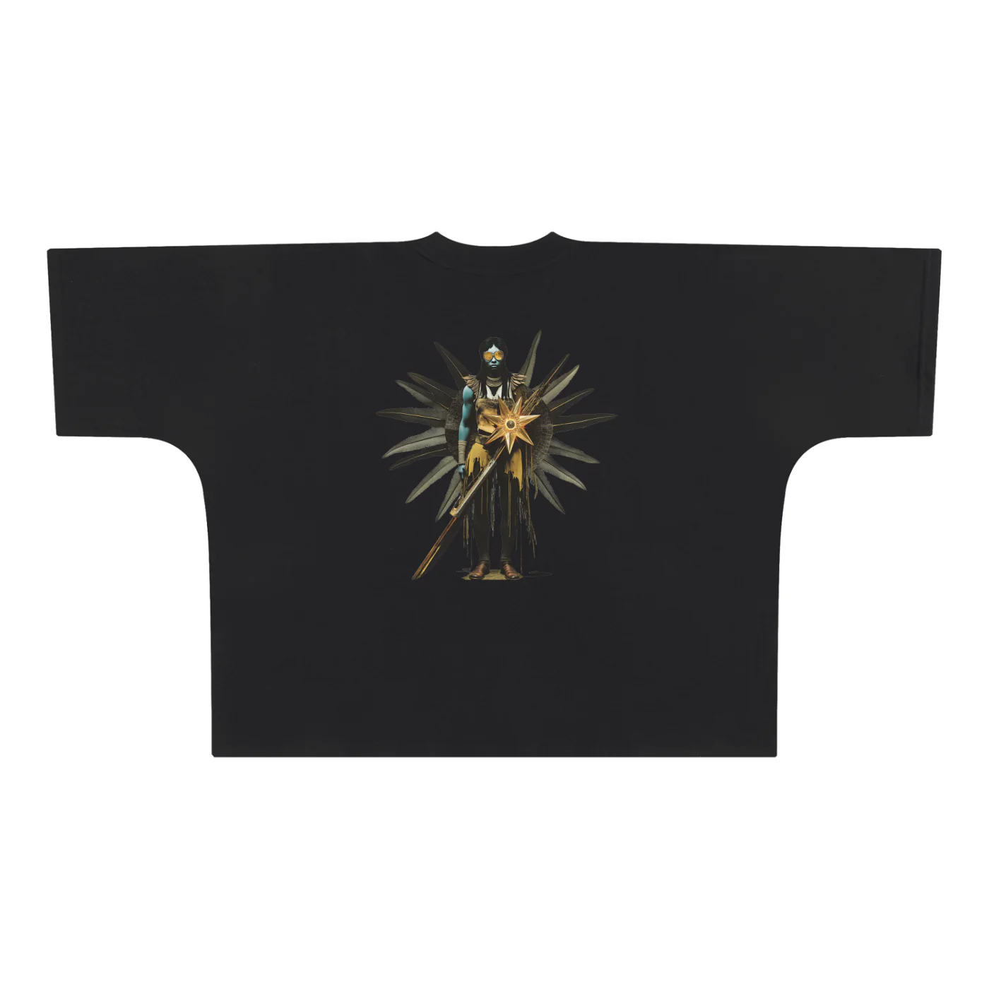Amaru Khan Stars Oversize One-piece Pattern Cut Boxy Tee - Image 3