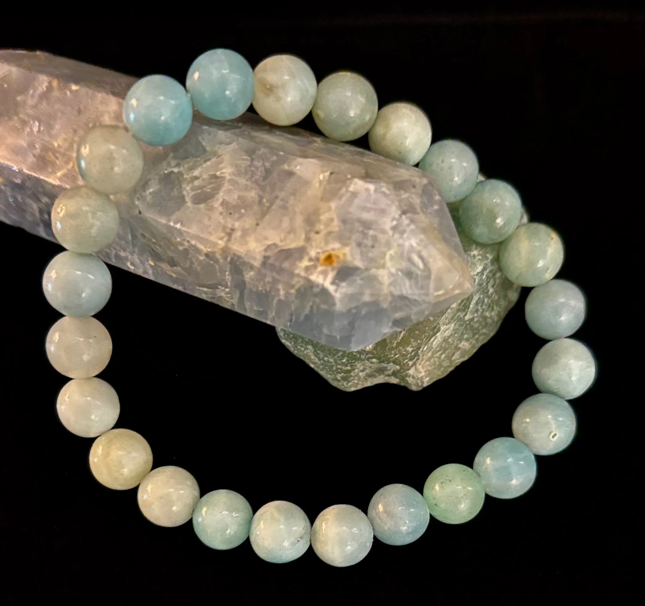 Amazonite Energy Bead Bracelet – Calm • Strength • Balance (8mm, Large Wrist) - Image 11