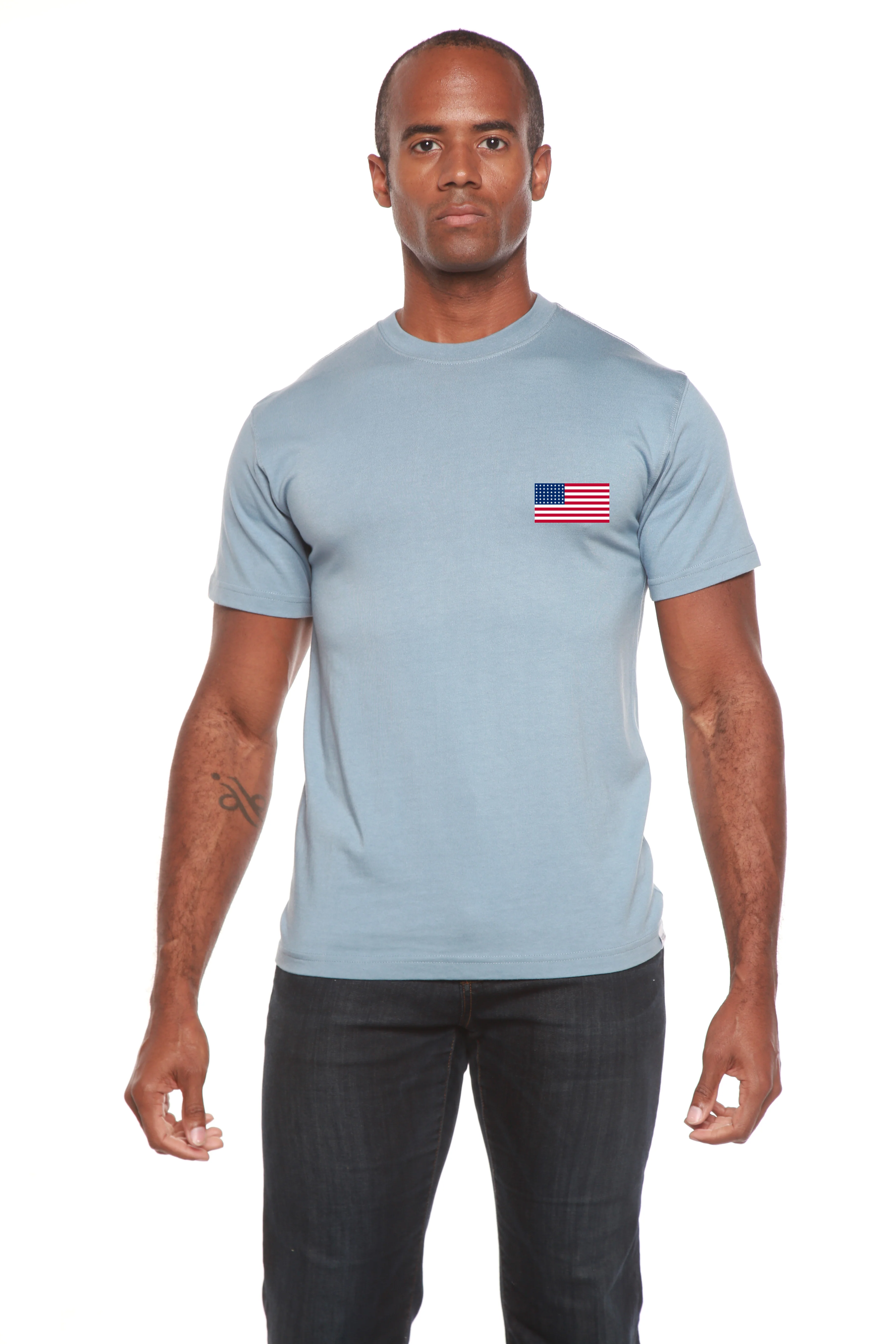 American Flag Men's Bamboo Viscose/Organic Cotton Short Sleeve Graphic T-Shirt - Image 12