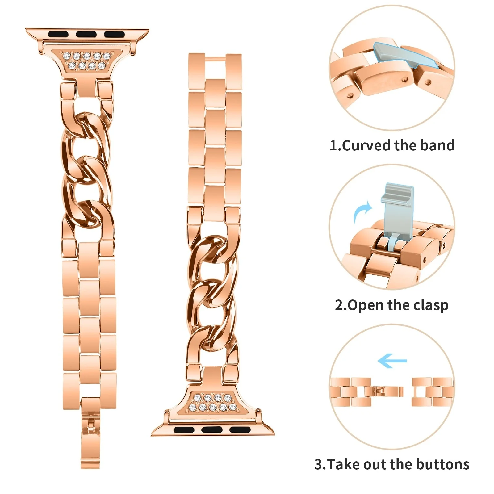 Apple Watch Diamond Strap/Brecelet Series 11/10/9/8/7/6/5/4/ SE / Ultra 1/2/3 - Image 9