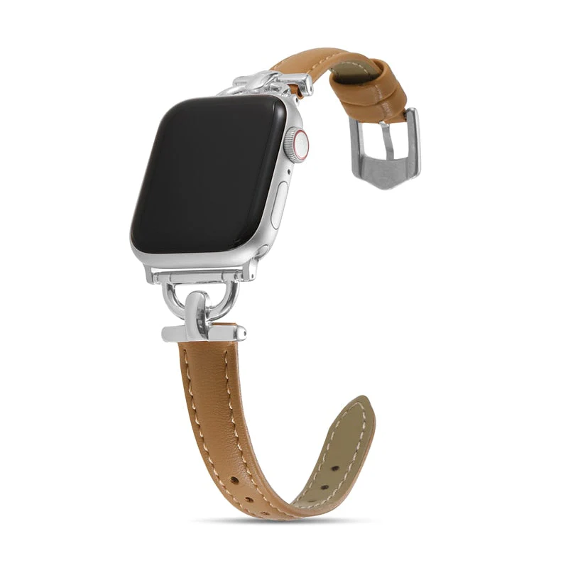 Apple Watch Leather Slim Strap Series 11/10/9/8/7/6/5/4/ SE / Ultra 1/2/3 - Image 4