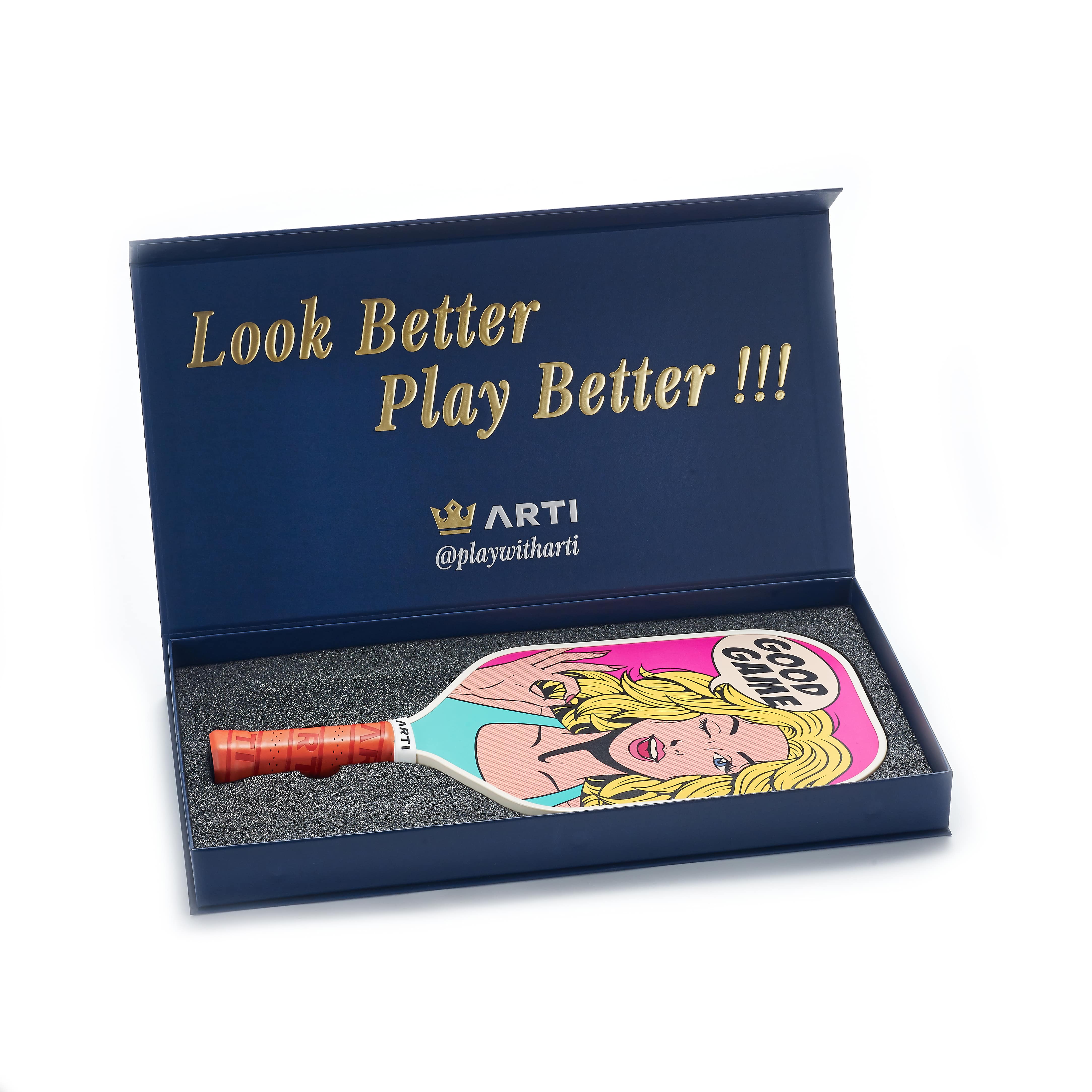 ARTI 16mm Carbon Fiber Kristen & Kristy "GOOD GAME" Pickleball Paddle - Image 2
