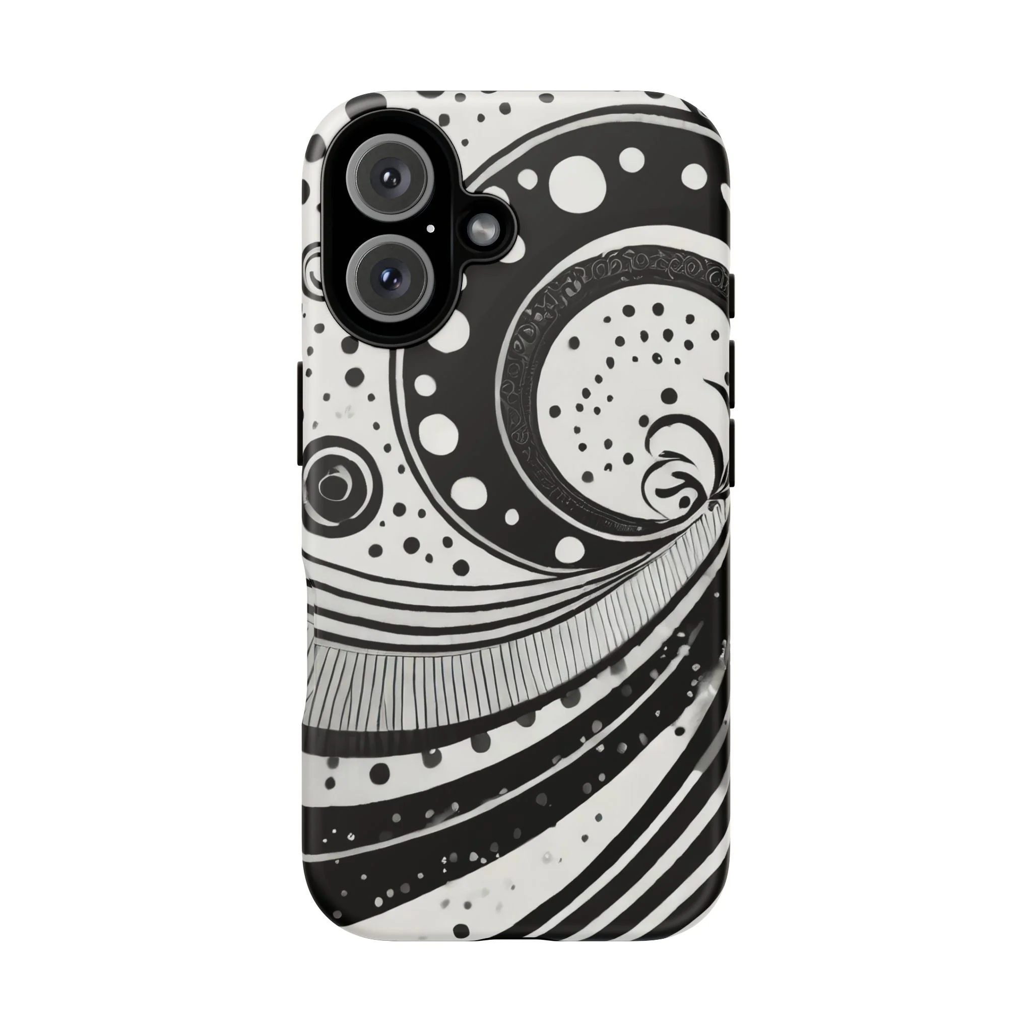 Artistic Black & White Swirl Tough Phone Case - Image 34
