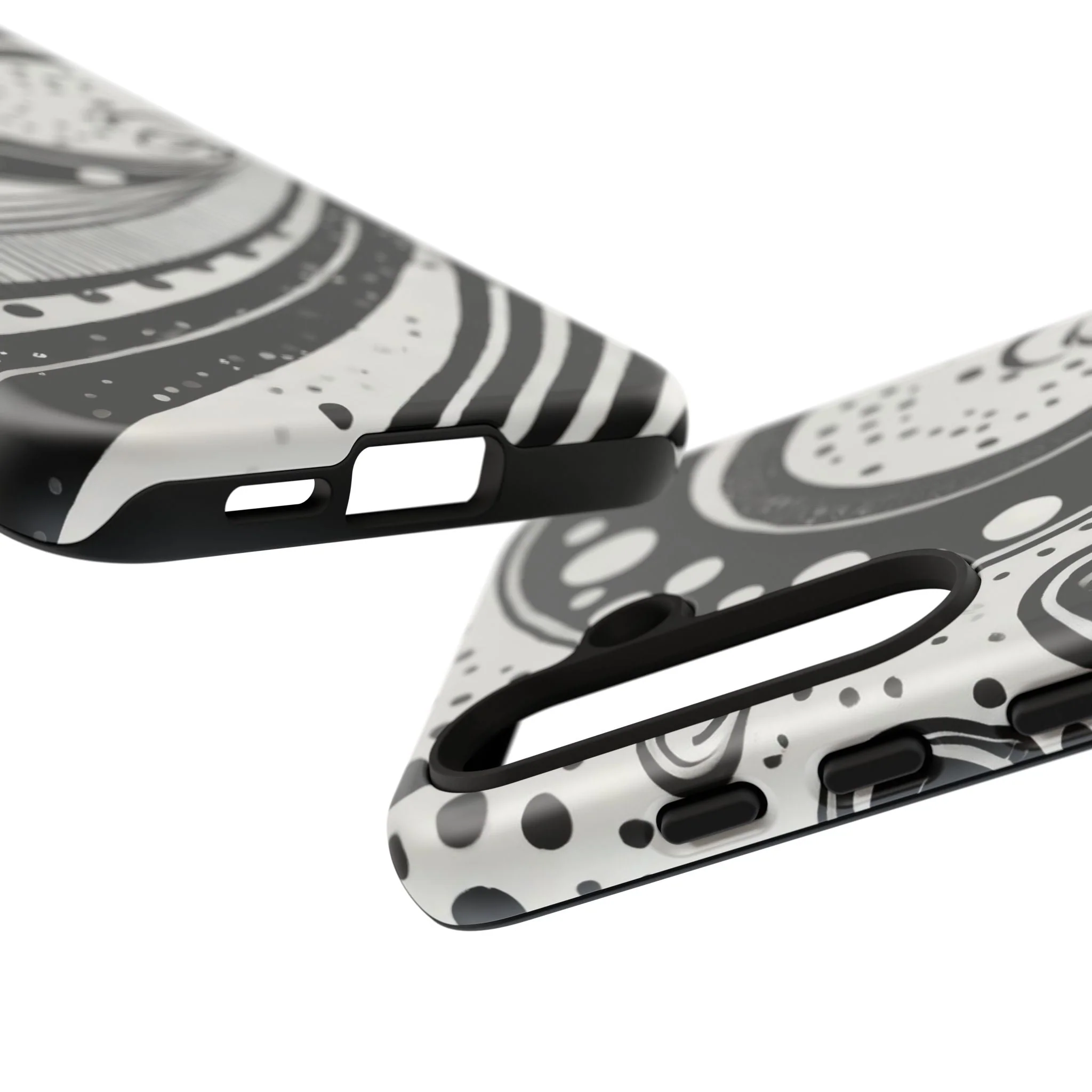 Artistic Black & White Swirl Tough Phone Case - Image 79