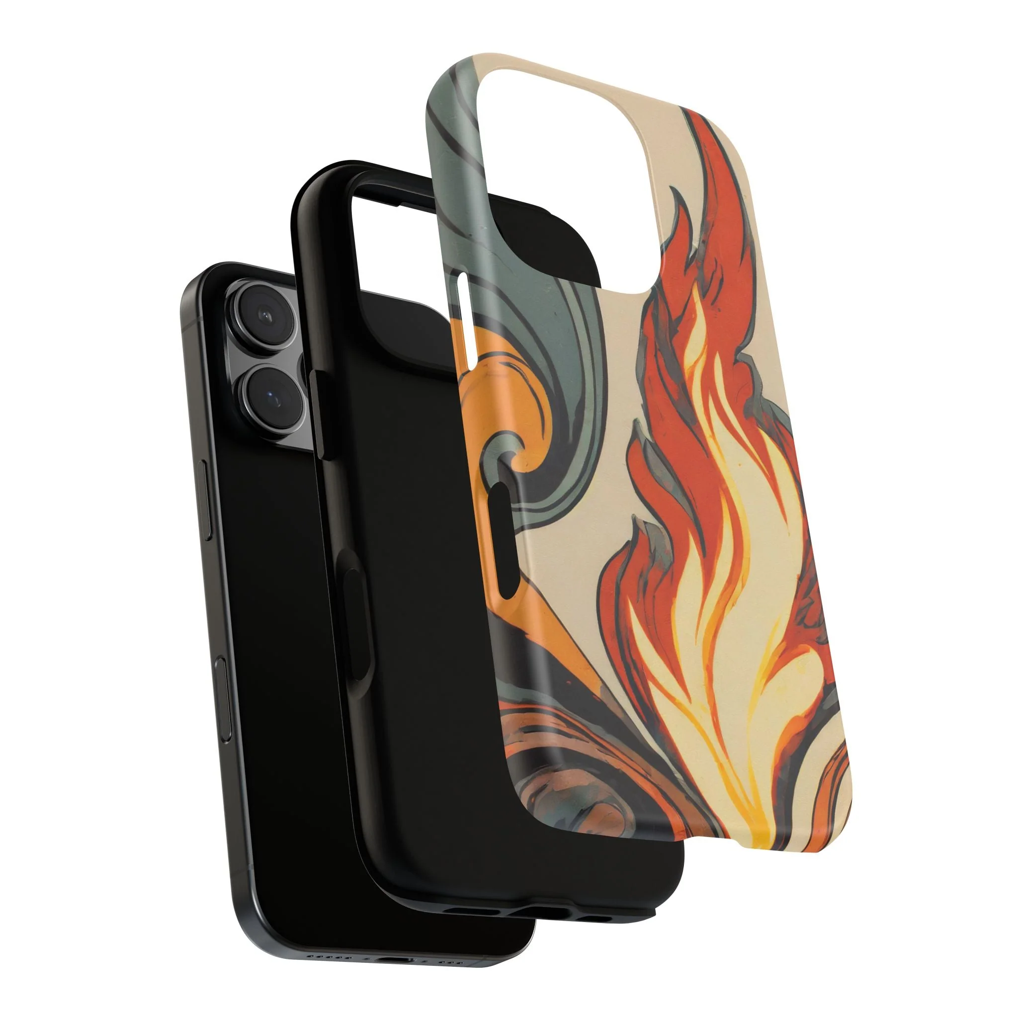 Artistic Flames Abstract Tough Phone Case - Image 105