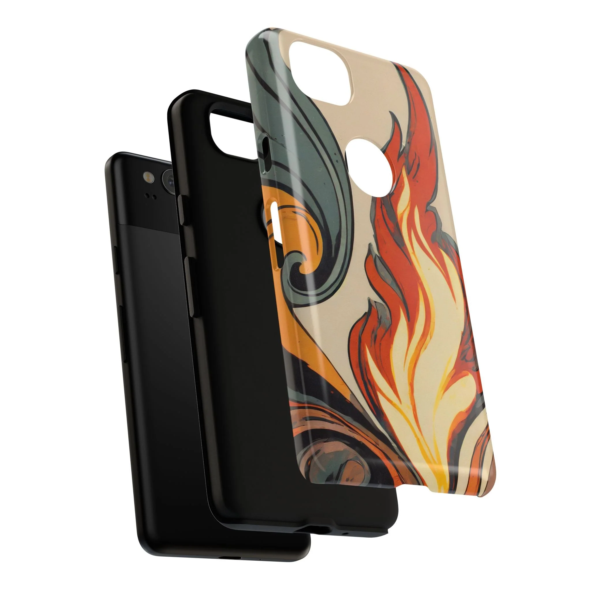 Artistic Flames Abstract Tough Phone Case - Image 112