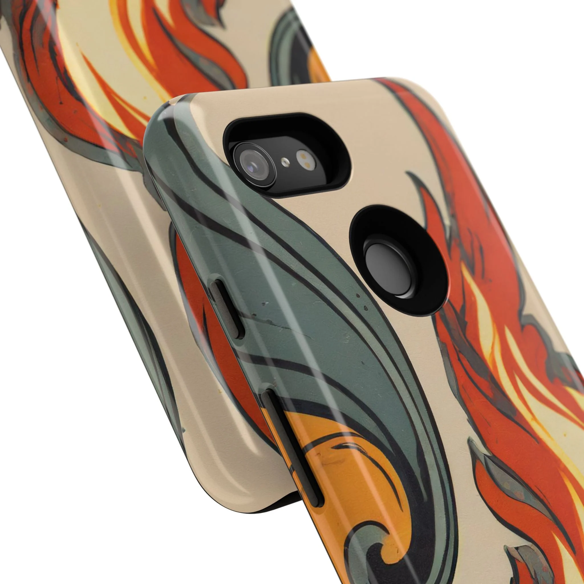 Artistic Flames Abstract Tough Phone Case - Image 115
