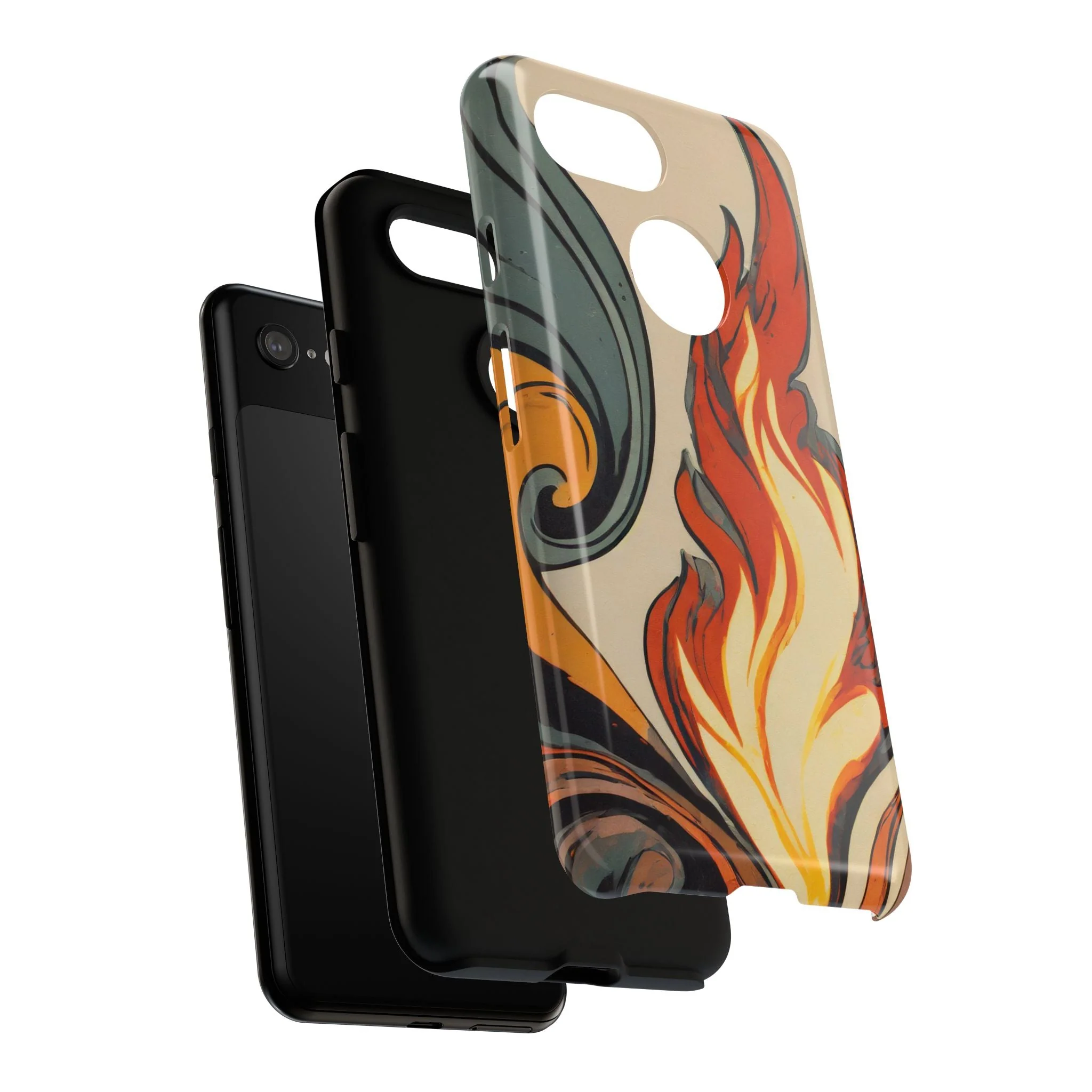 Artistic Flames Abstract Tough Phone Case - Image 116