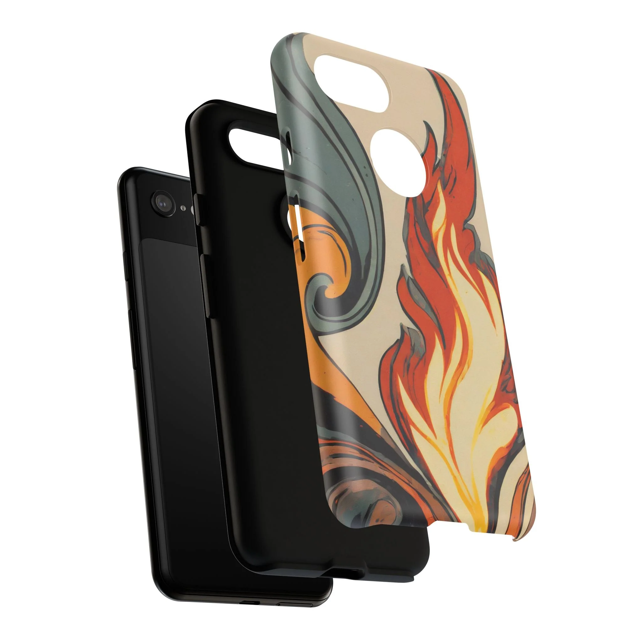 Artistic Flames Abstract Tough Phone Case - Image 118