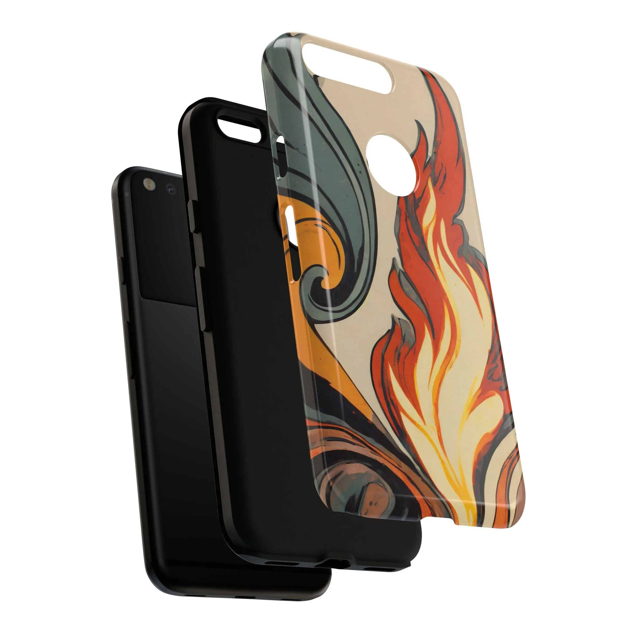 Artistic Flames Abstract Tough Phone Case - Image 124