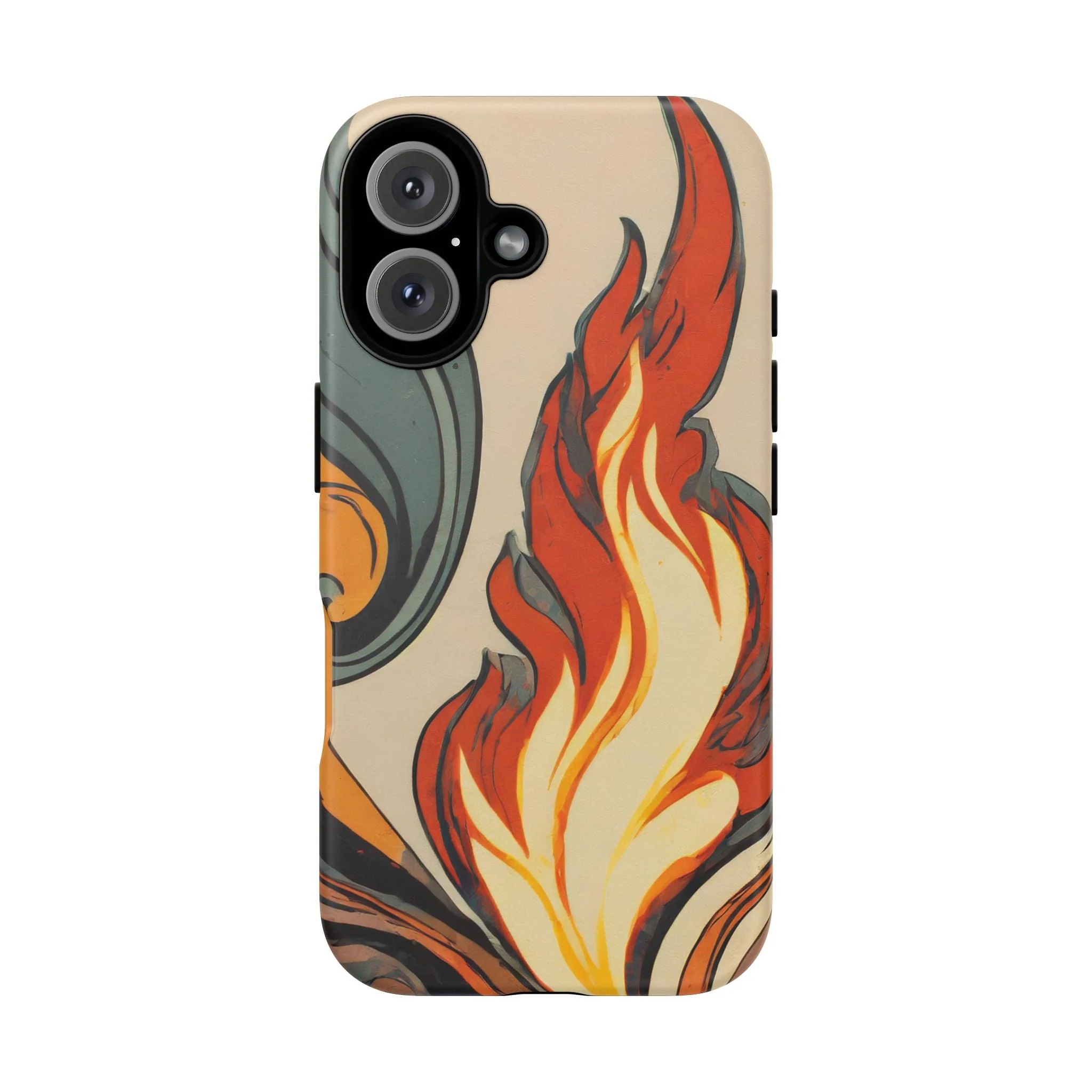 Artistic Flames Abstract Tough Phone Case - Image 3
