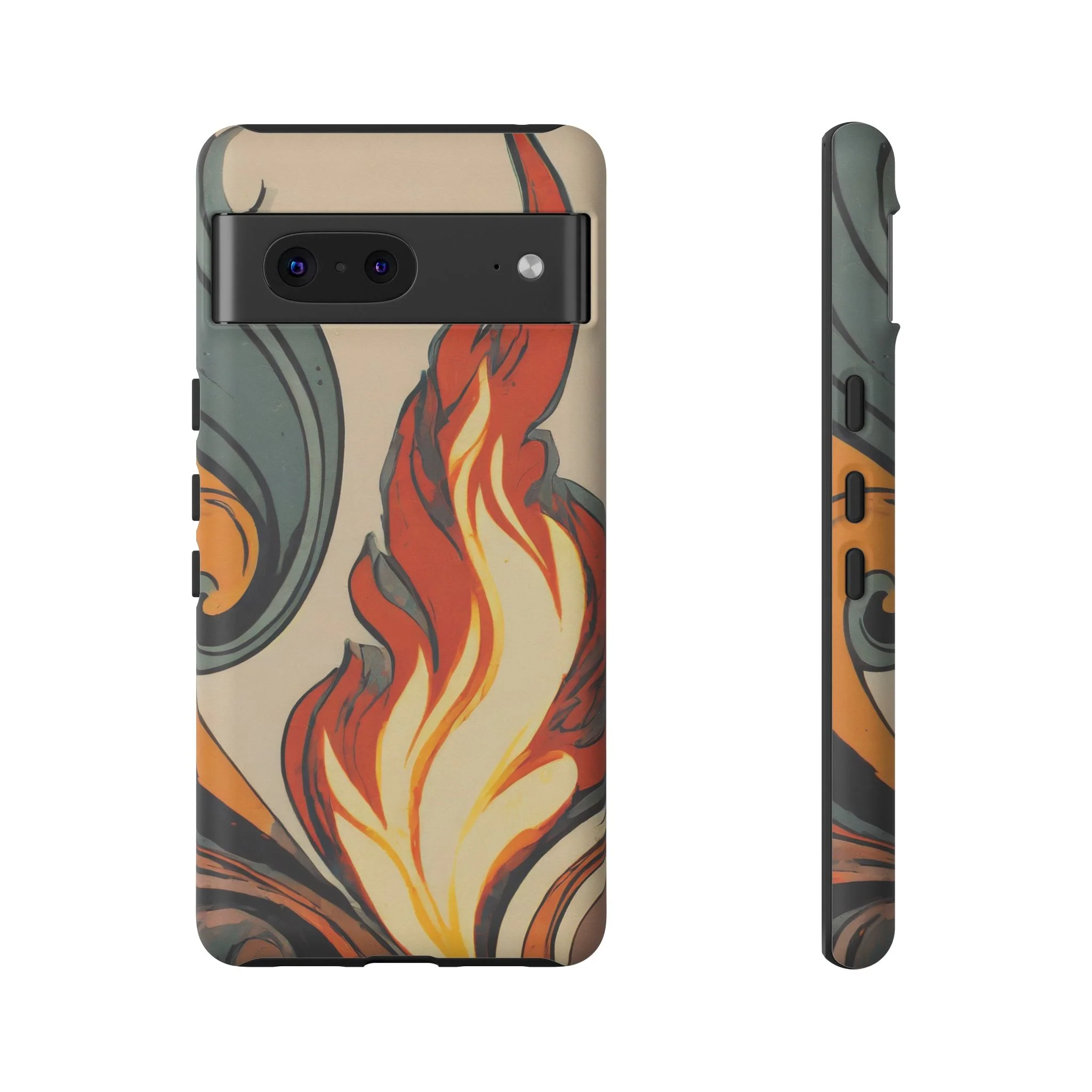 Artistic Flames Abstract Tough Phone Case - Image 32