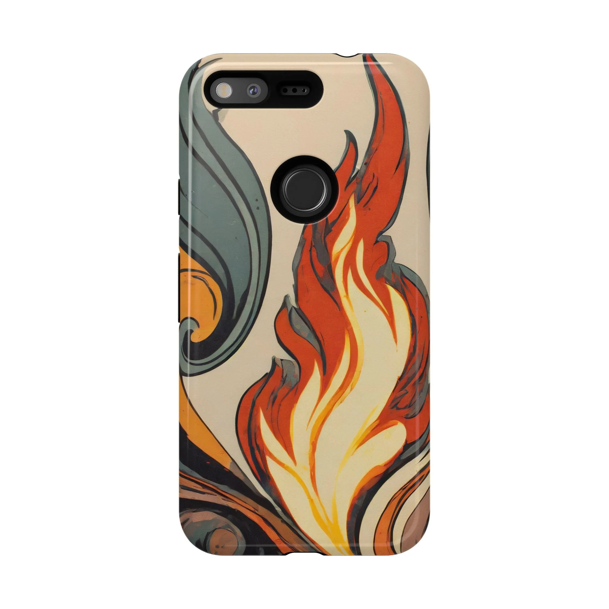 Artistic Flames Abstract Tough Phone Case - Image 49