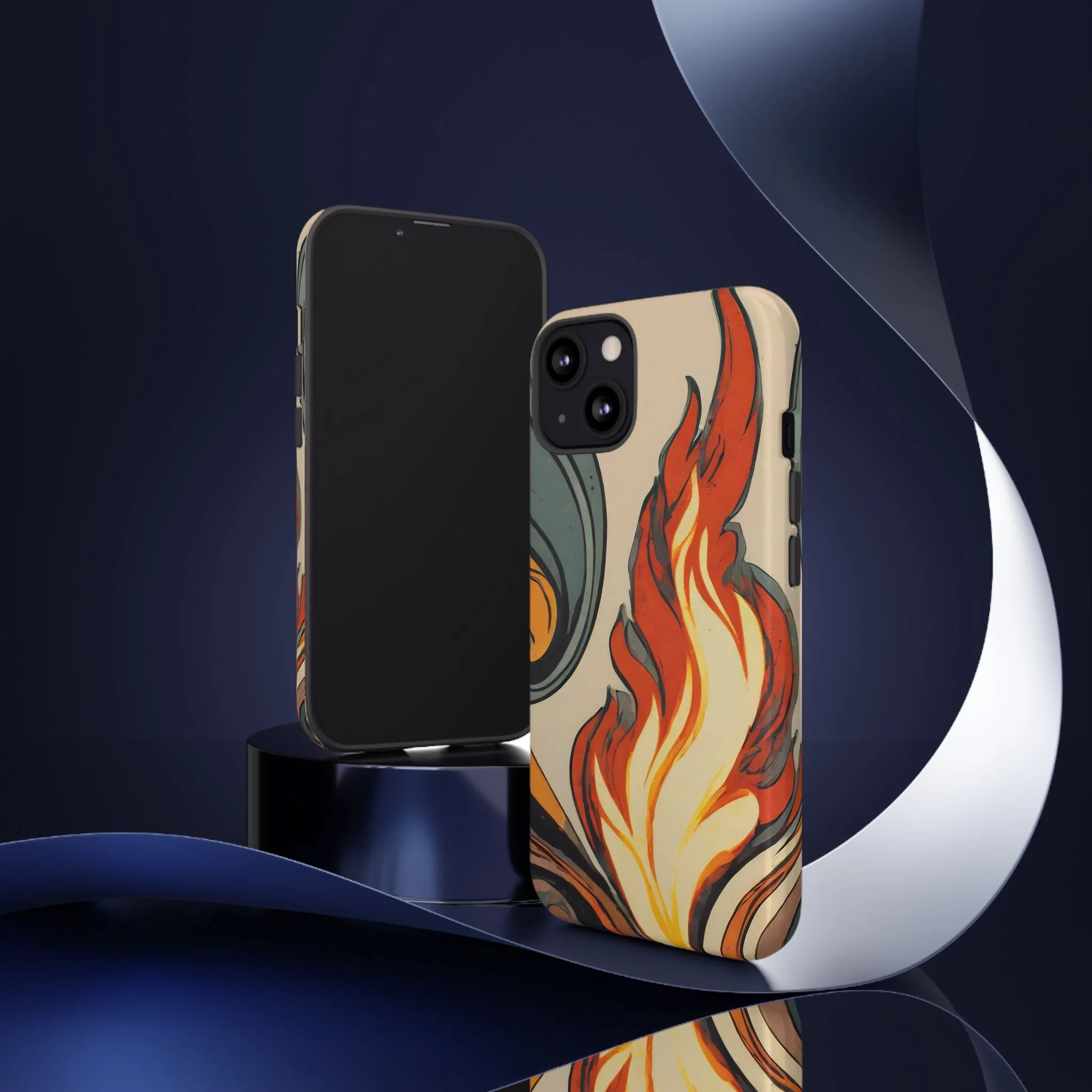 Artistic Flames Abstract Tough Phone Case - Image 59