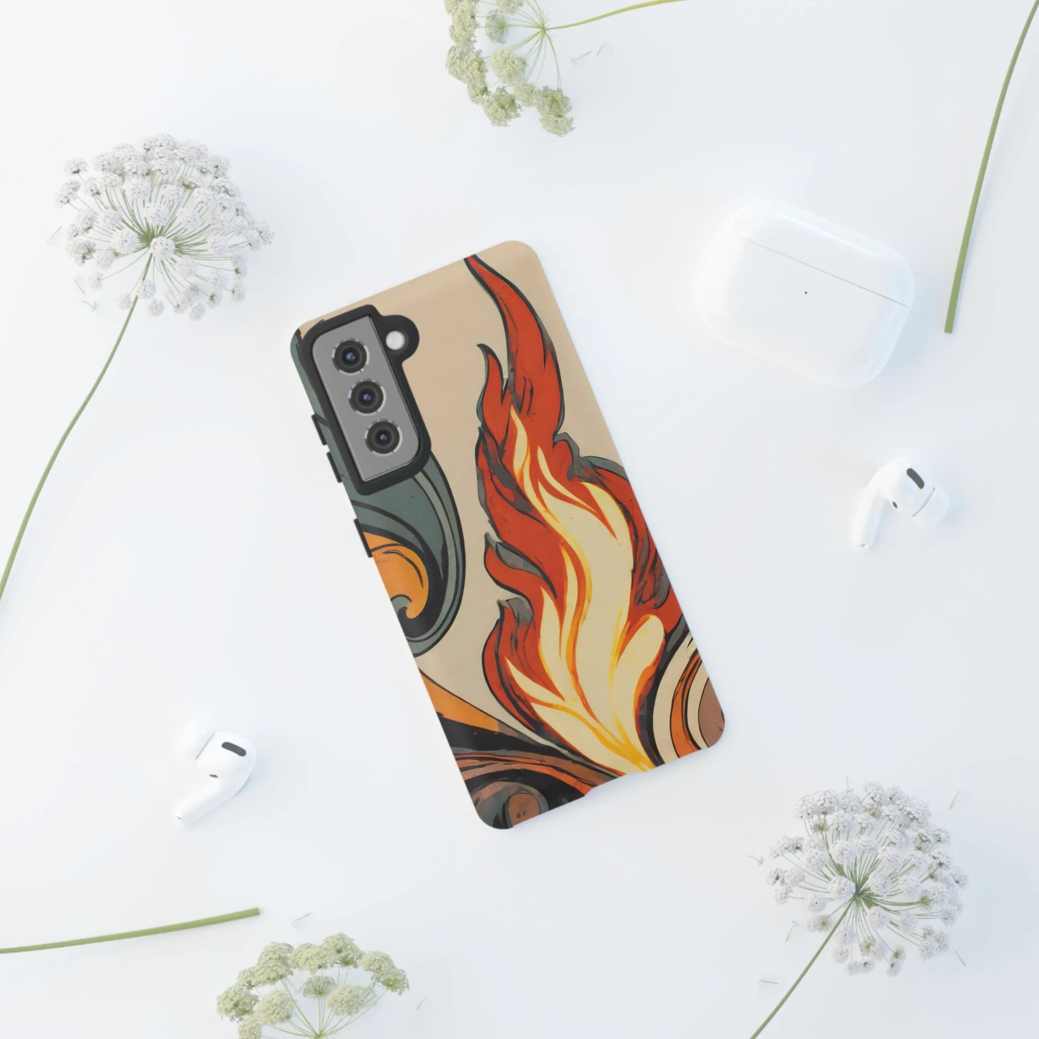 Artistic Flames Abstract Tough Phone Case - Image 62