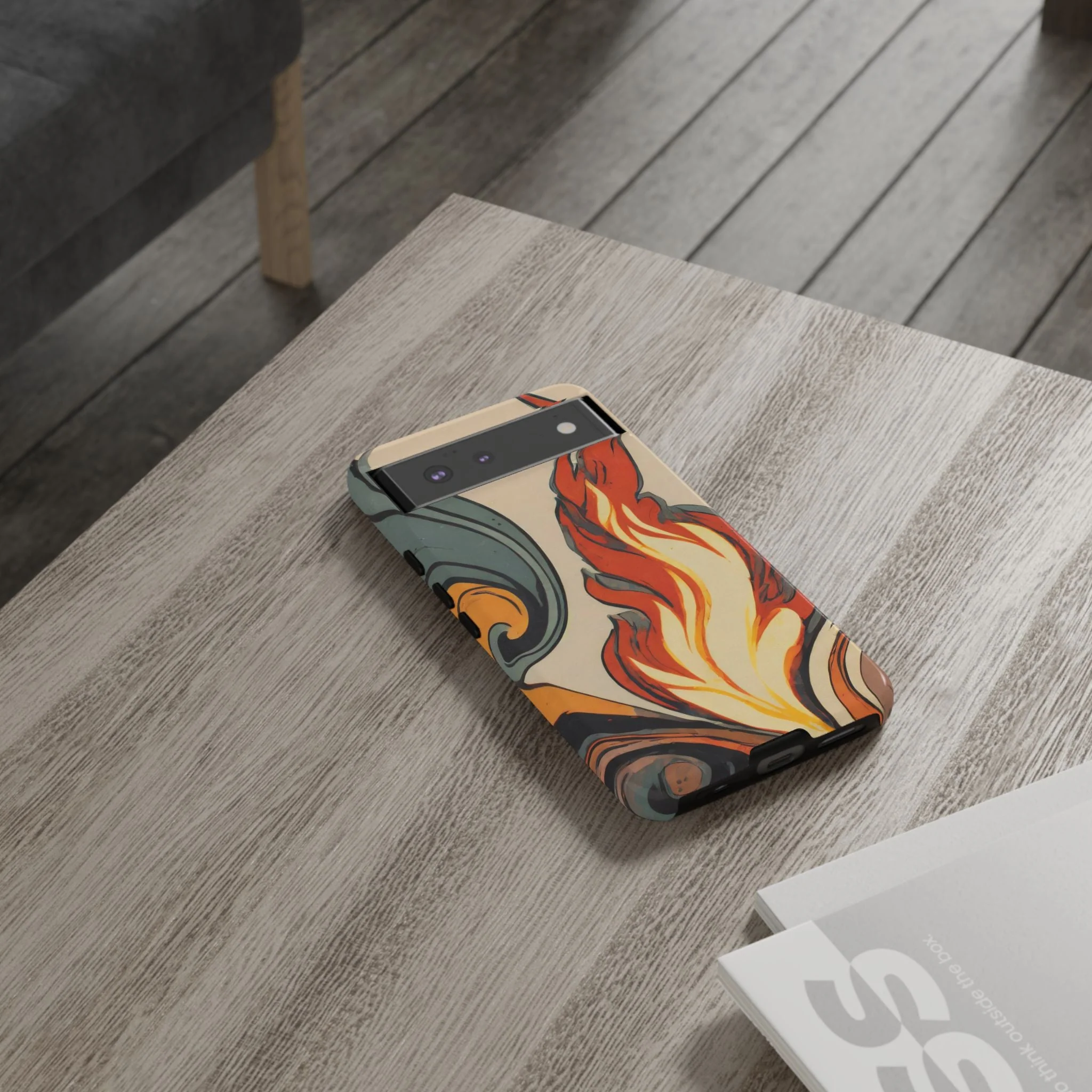 Artistic Flames Abstract Tough Phone Case - Image 63