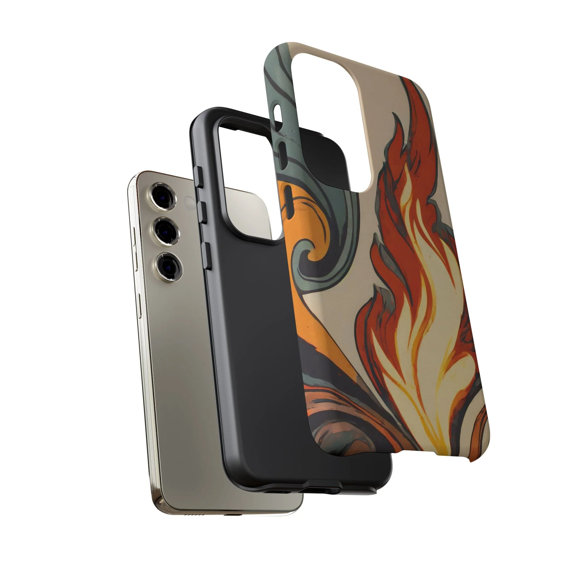 Artistic Flames Abstract Tough Phone Case - Image 77