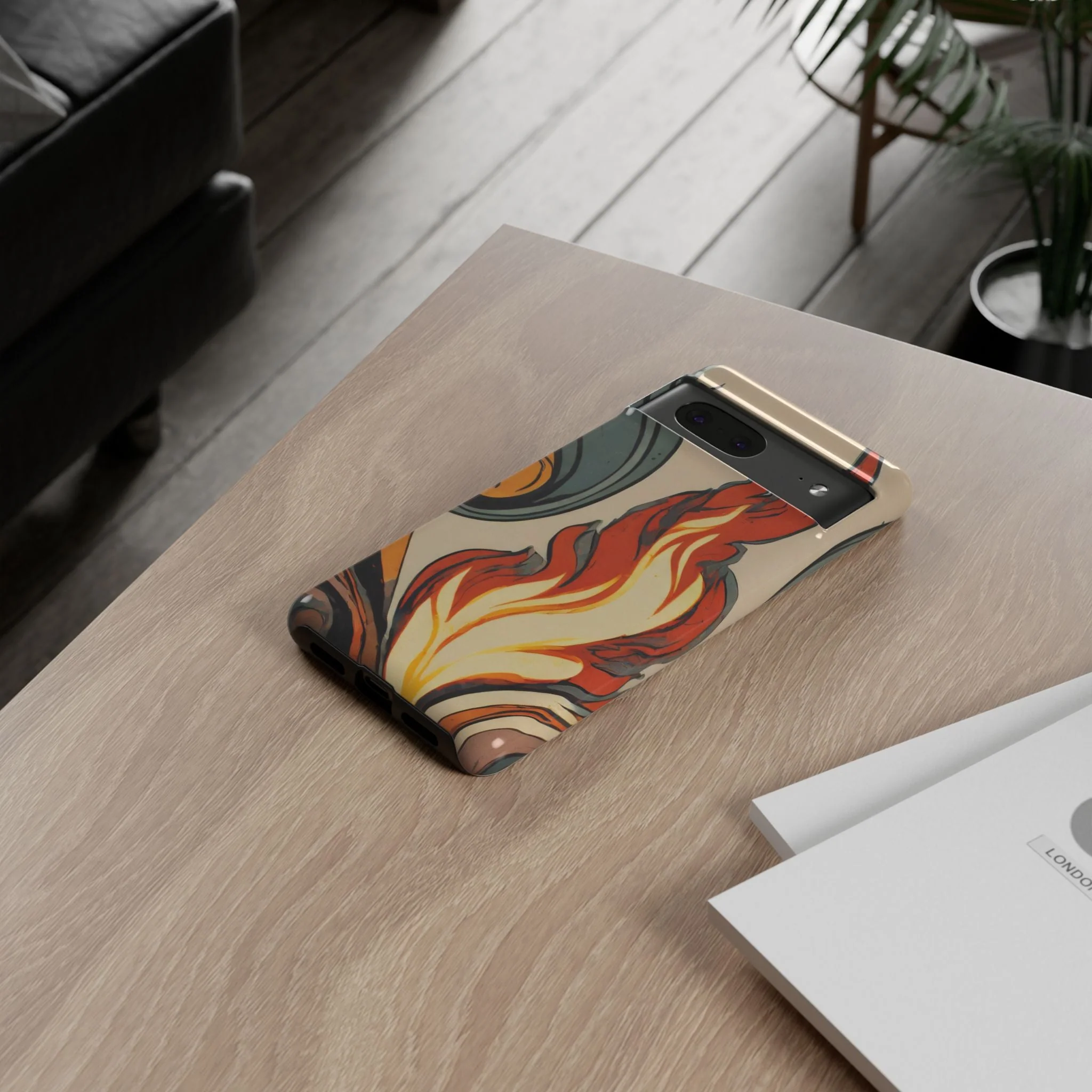 Artistic Flames Abstract Tough Phone Case - Image 81