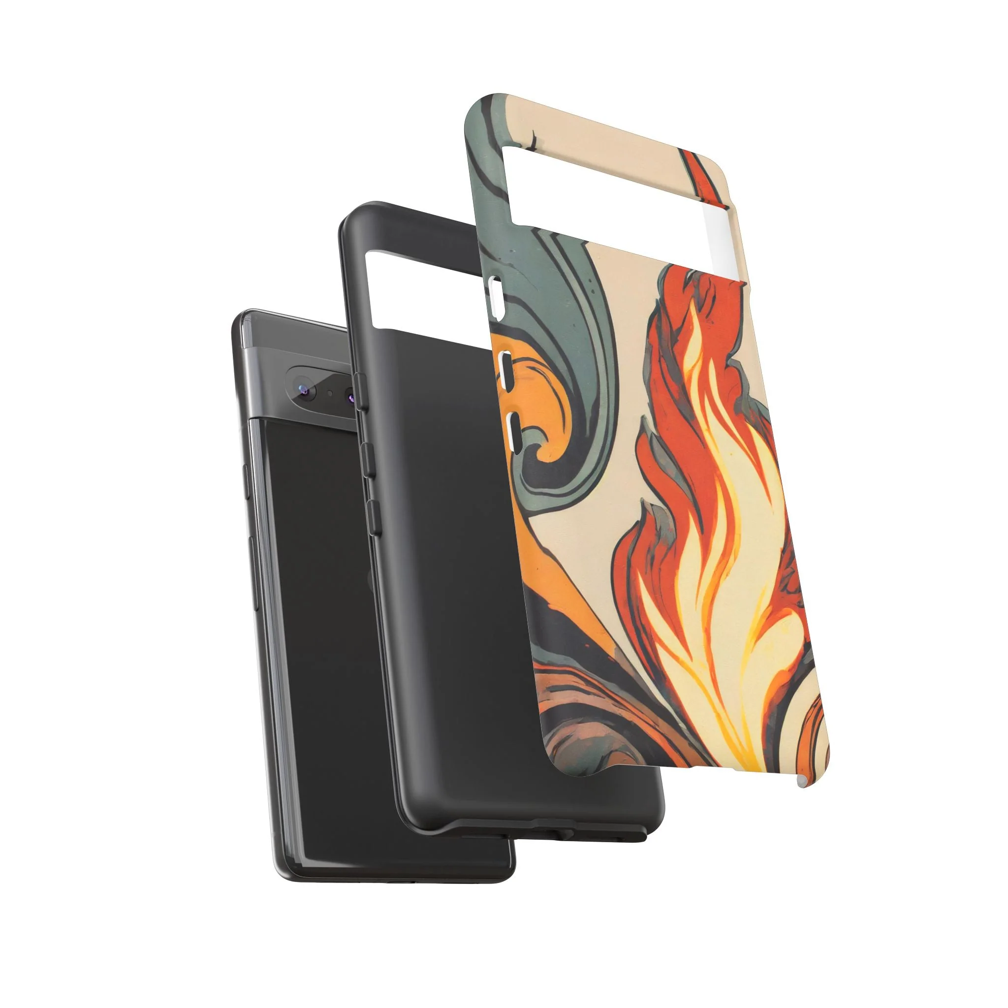 Artistic Flames Abstract Tough Phone Case - Image 83